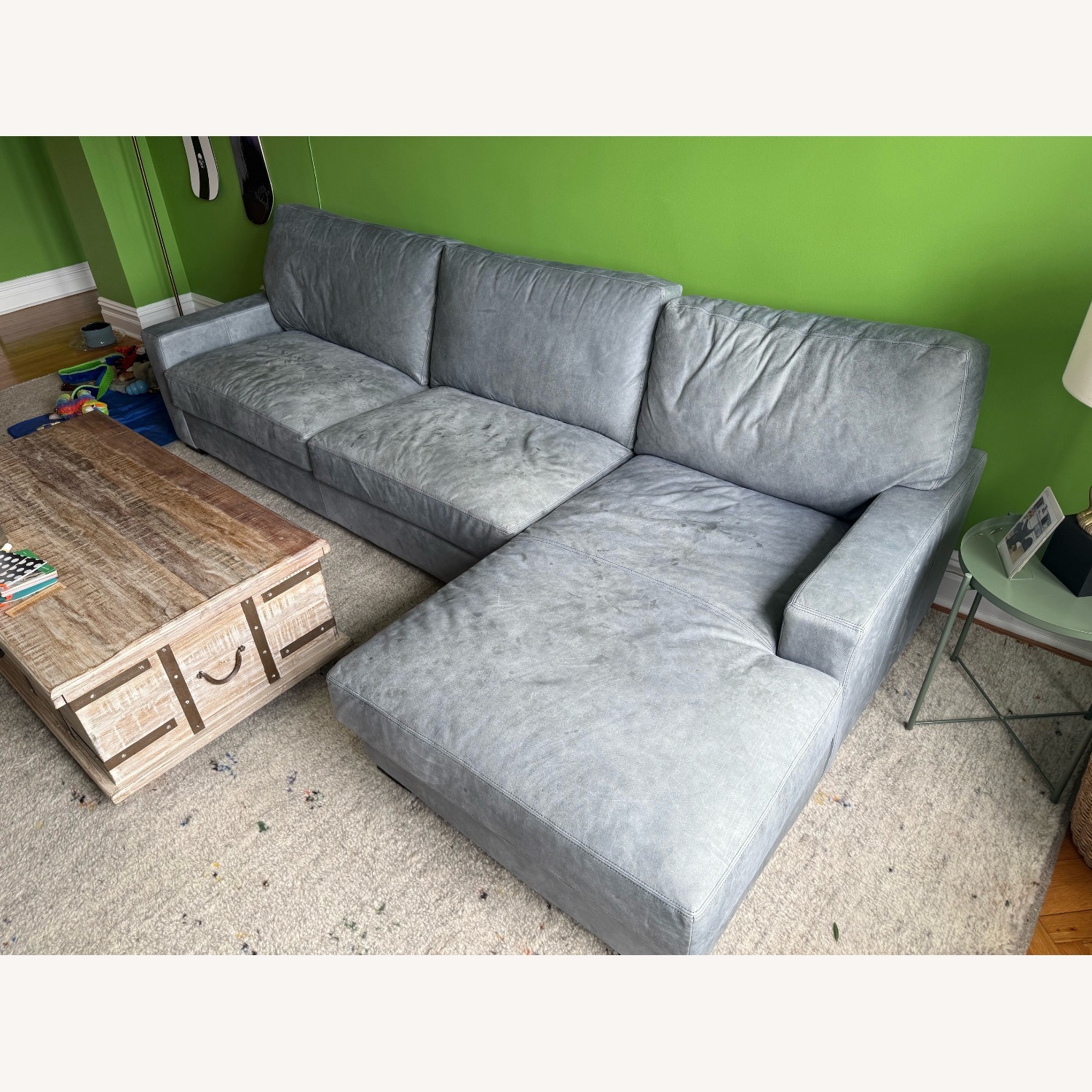 Pottery Barn Turner Leather Sofa Chaise - image-3