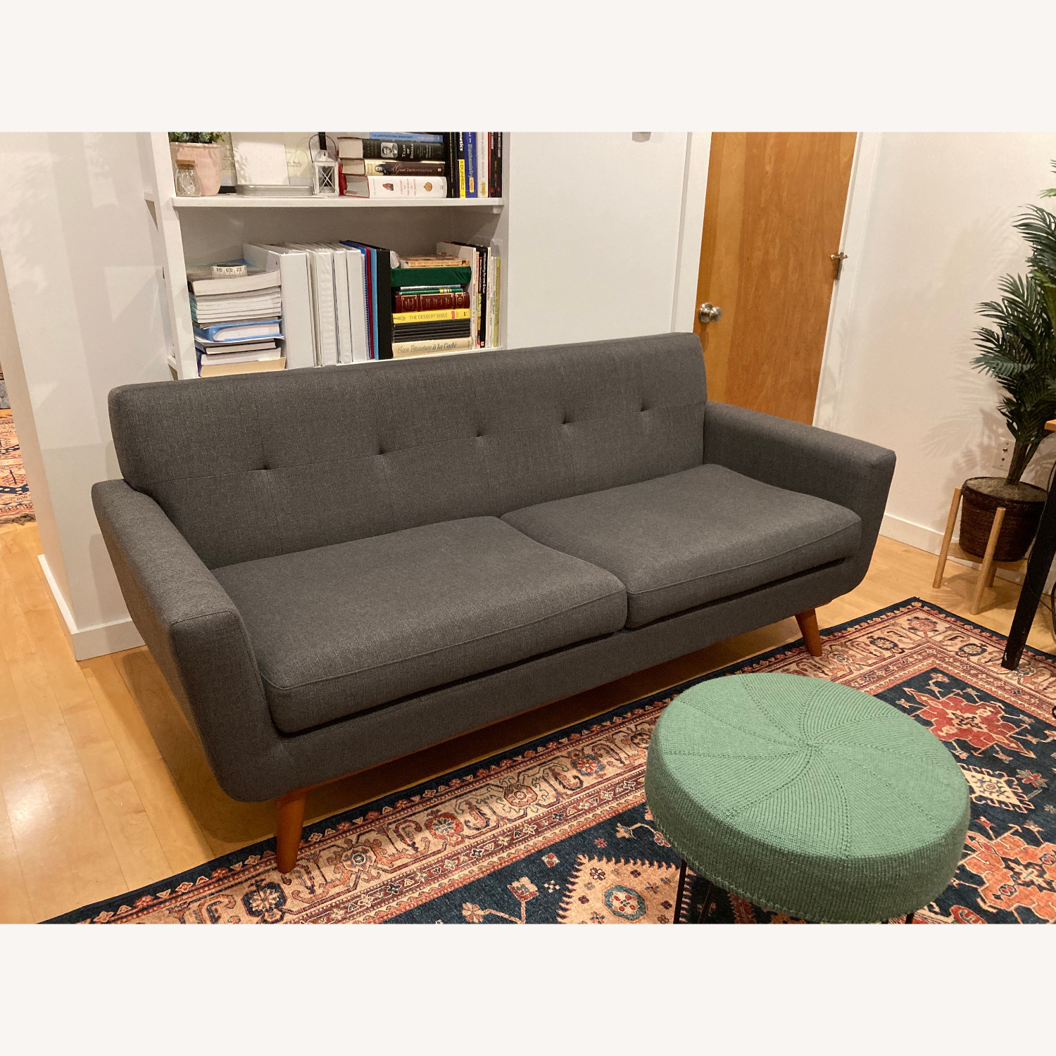 Home Depot Mid Century Modern Dark Gray Sofa - image-2
