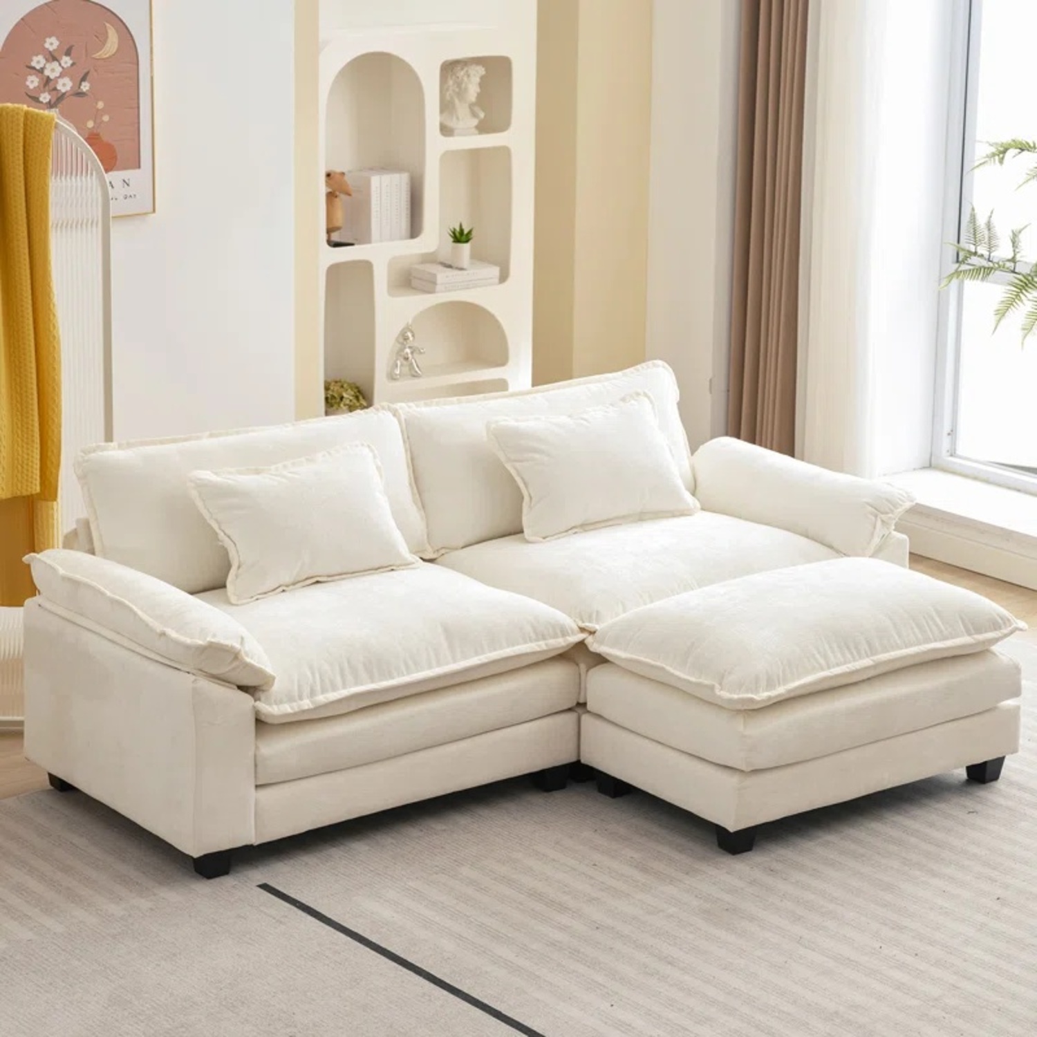 Wayfair Cloud Couch Sectional Loveseat Sofa with Ottoman - image-6