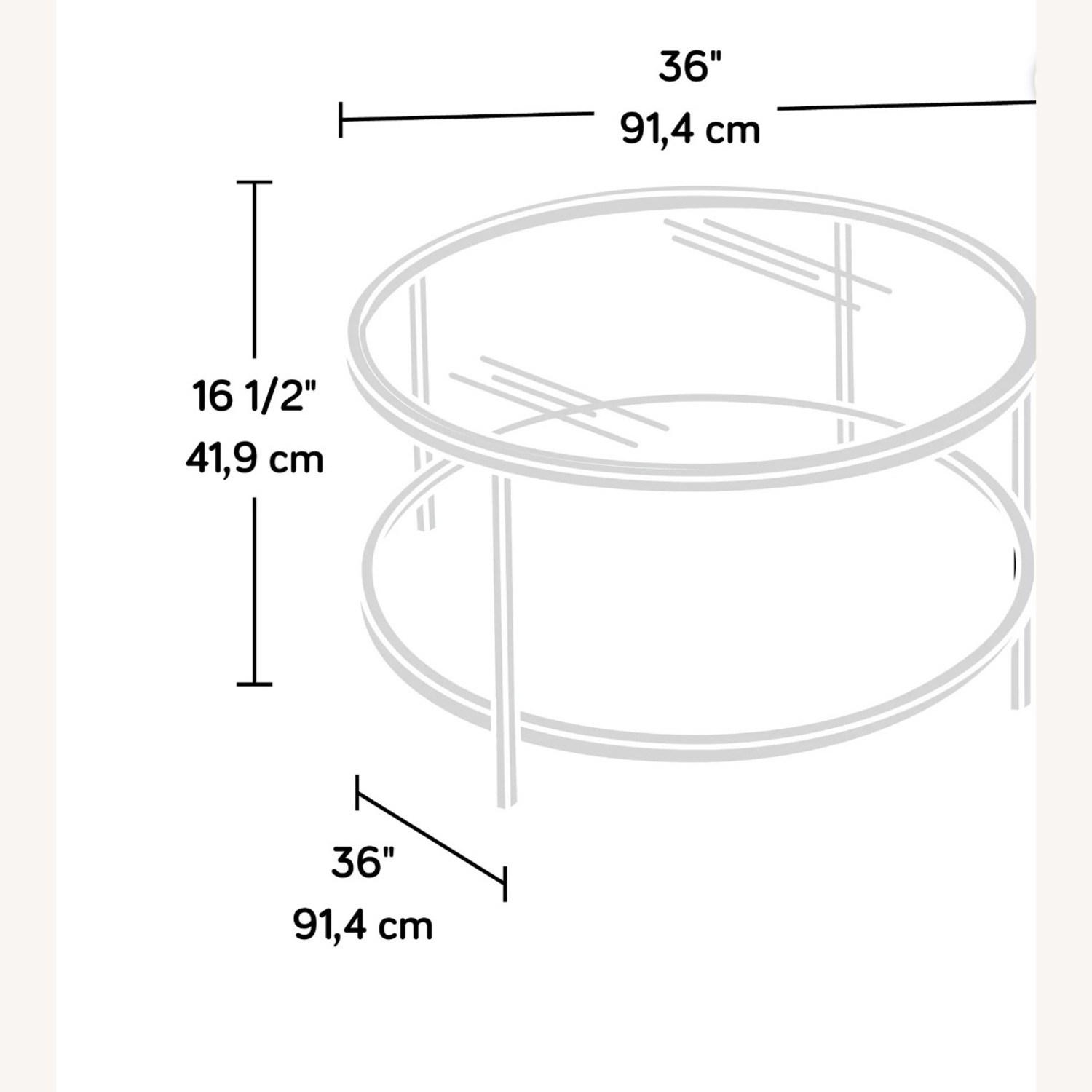Glass Top Coffee Table With Gold Rim - image-5
