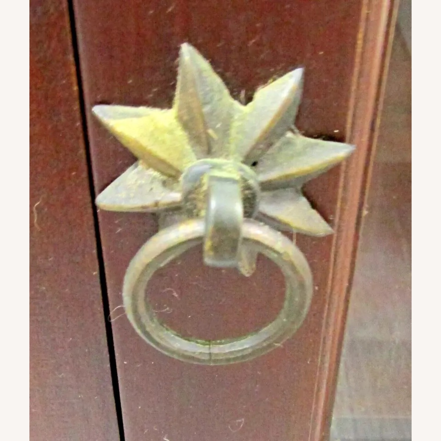 Antique French Vitrine Cabinet Green Panel - image-4