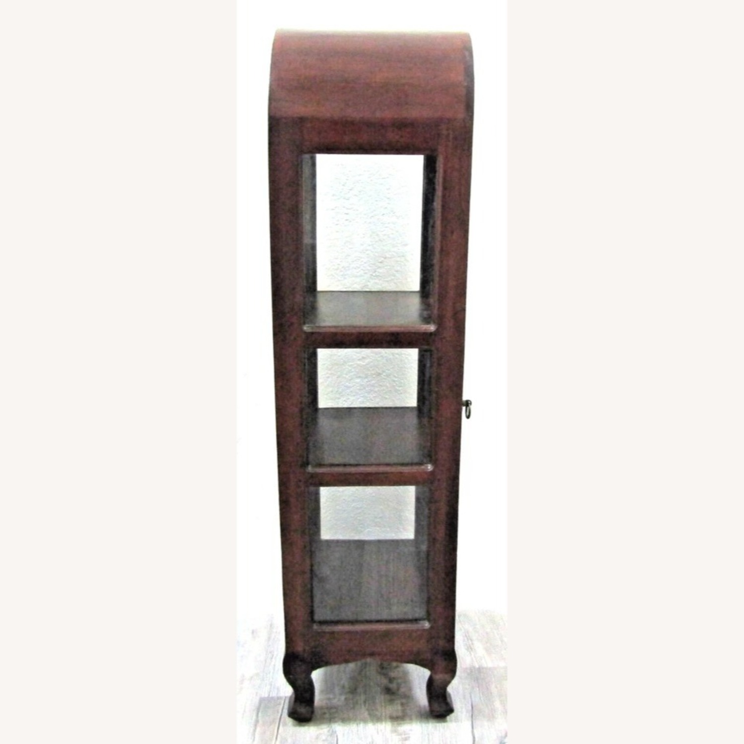 Antique French Vitrine Cabinet Green Panel - image-7