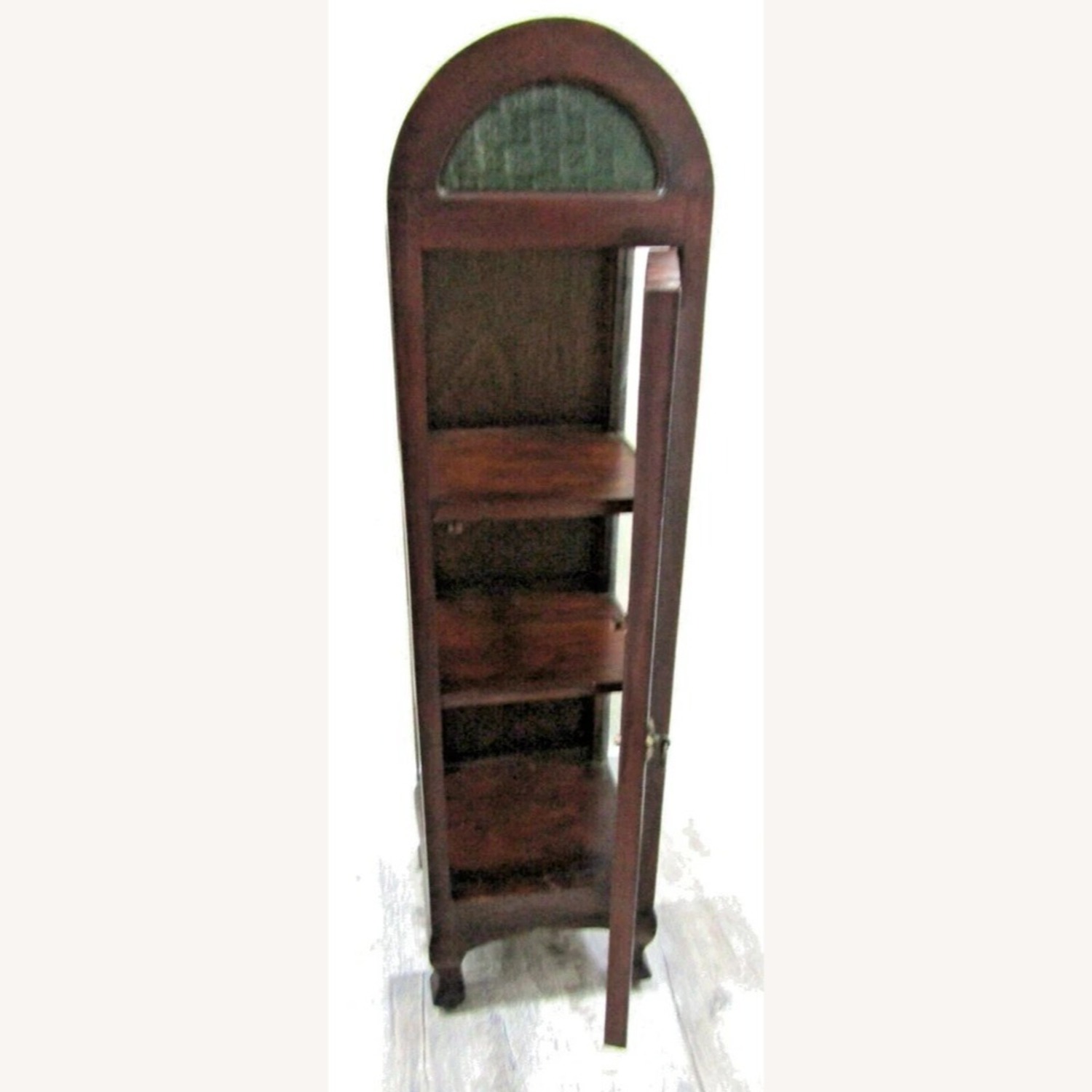 Antique French Vitrine Cabinet Green Panel - image-5