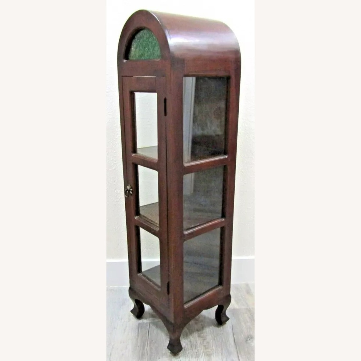 Antique French Vitrine Cabinet Green Panel - image-12