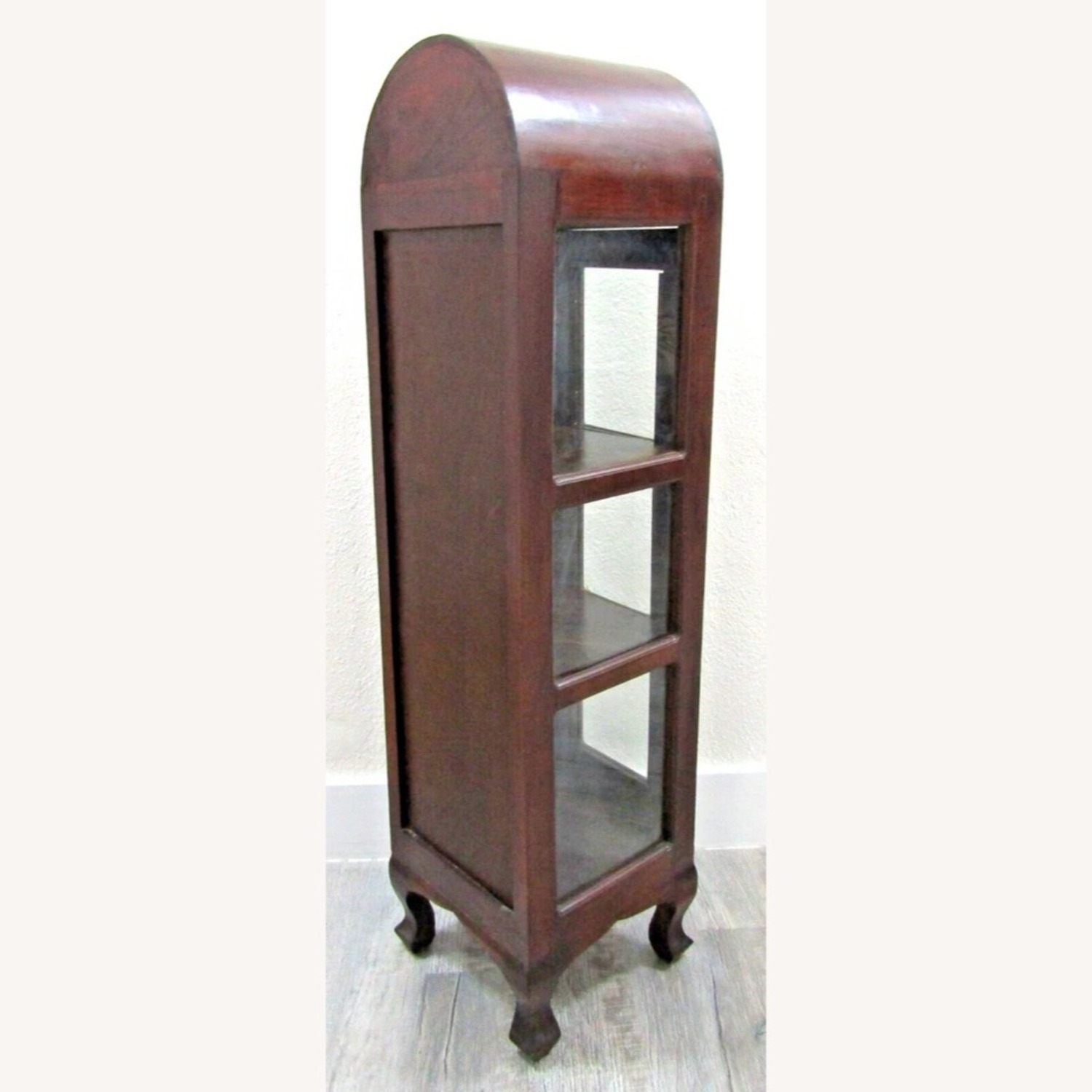 Antique French Vitrine Cabinet Green Panel - image-8