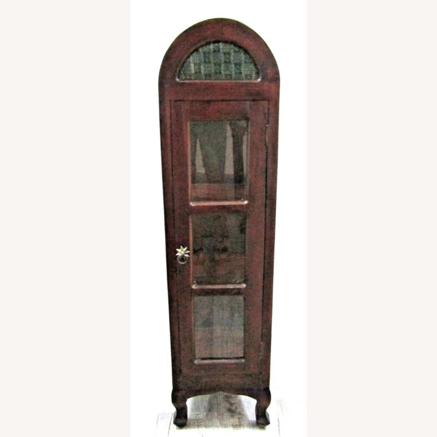 Antique French Vitrine Cabinet Green Panel - image-2