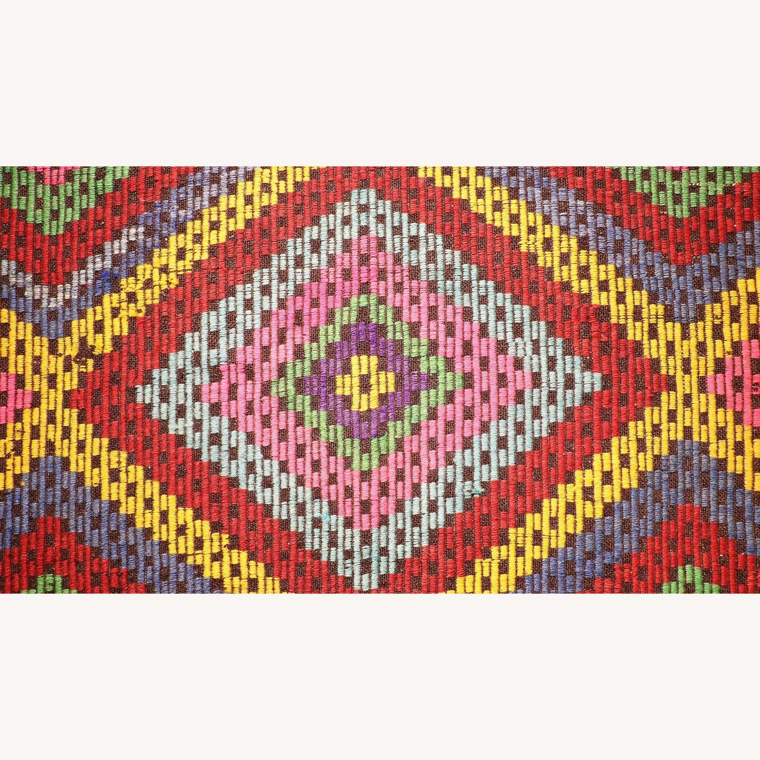 Vintage Turkish Handwoven Wool Cecim Kilim - image-1