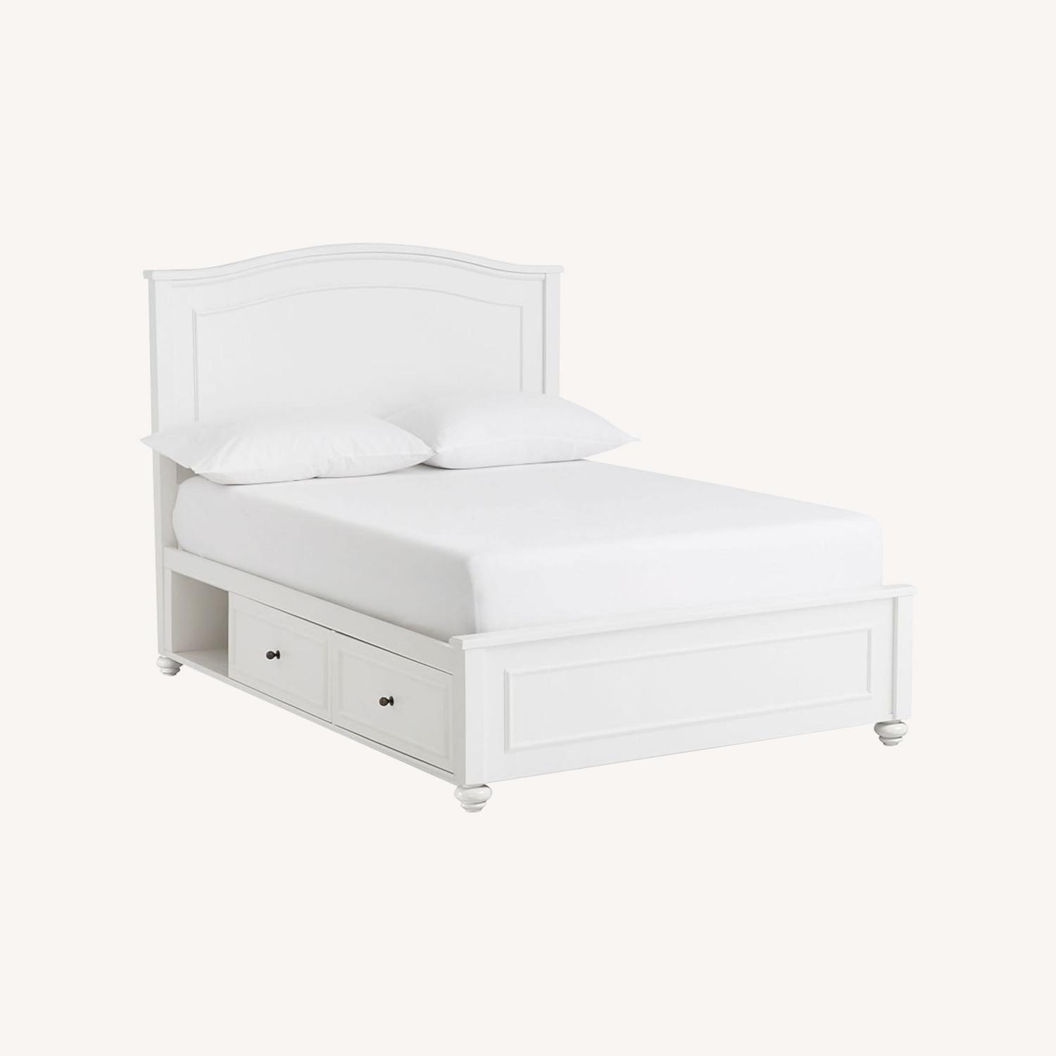 White Pottery Barn Chelsea Full Bed W Storage - image-0