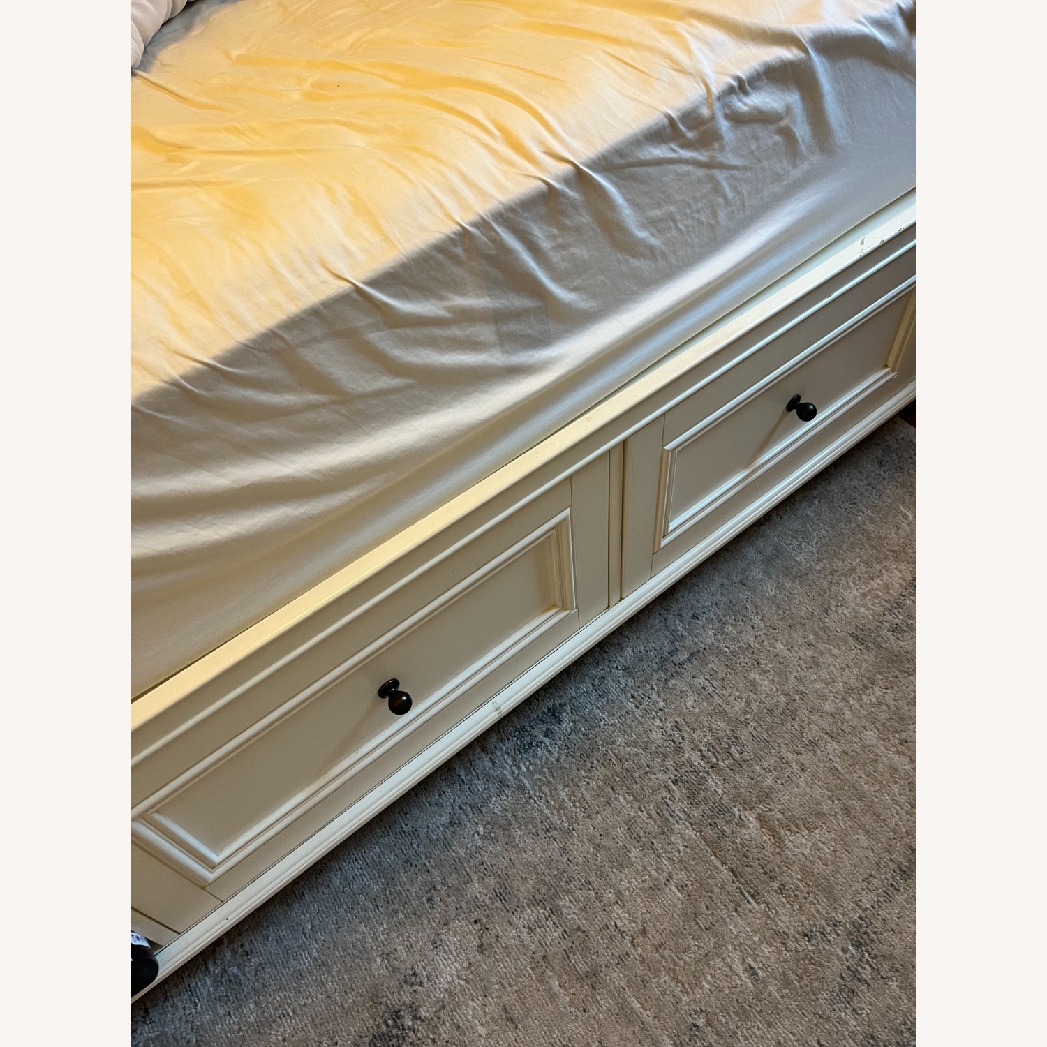 White Pottery Barn Chelsea Full Bed W Storage - image-2