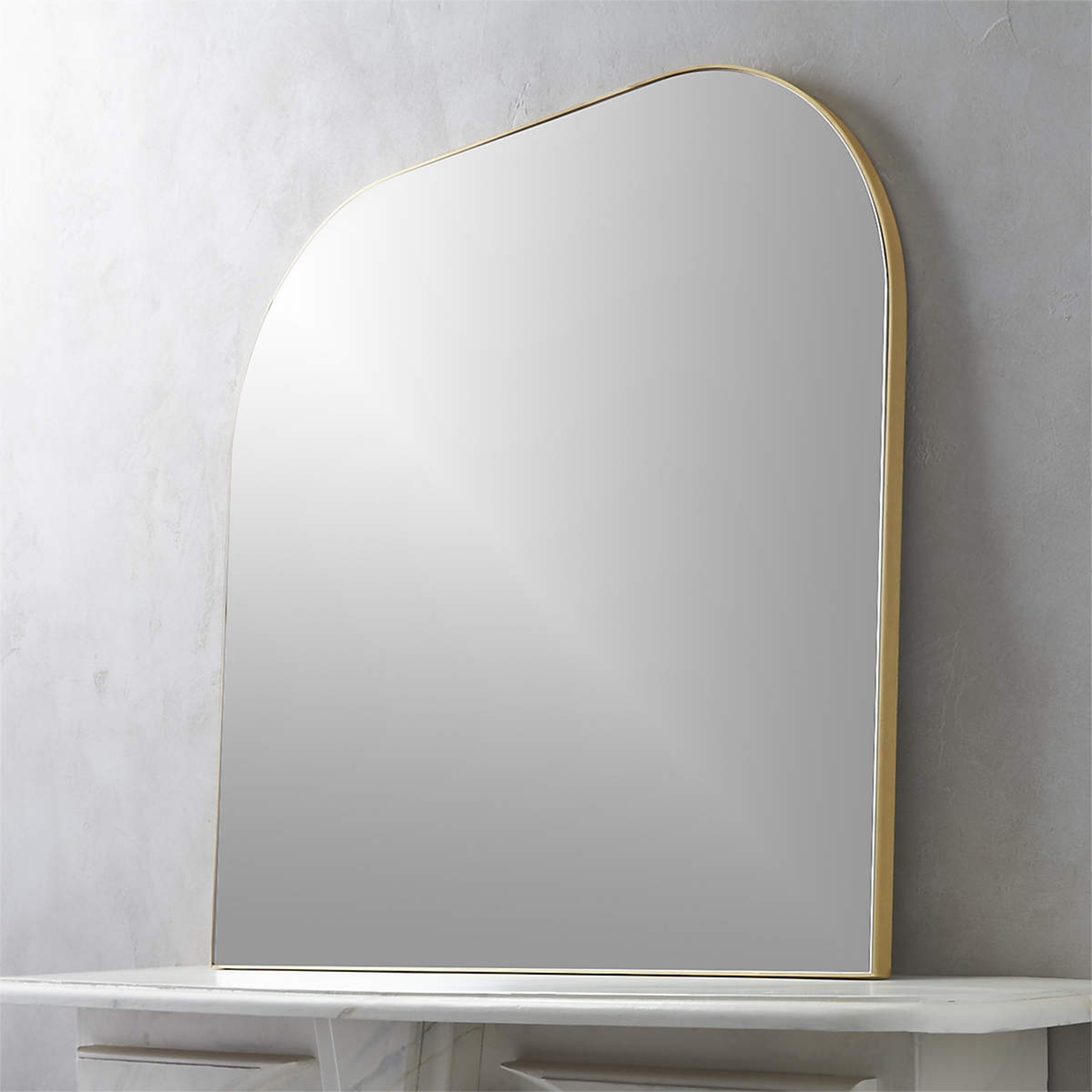 CB2 Infinity Brass Mantel Wall Mirror - image-4