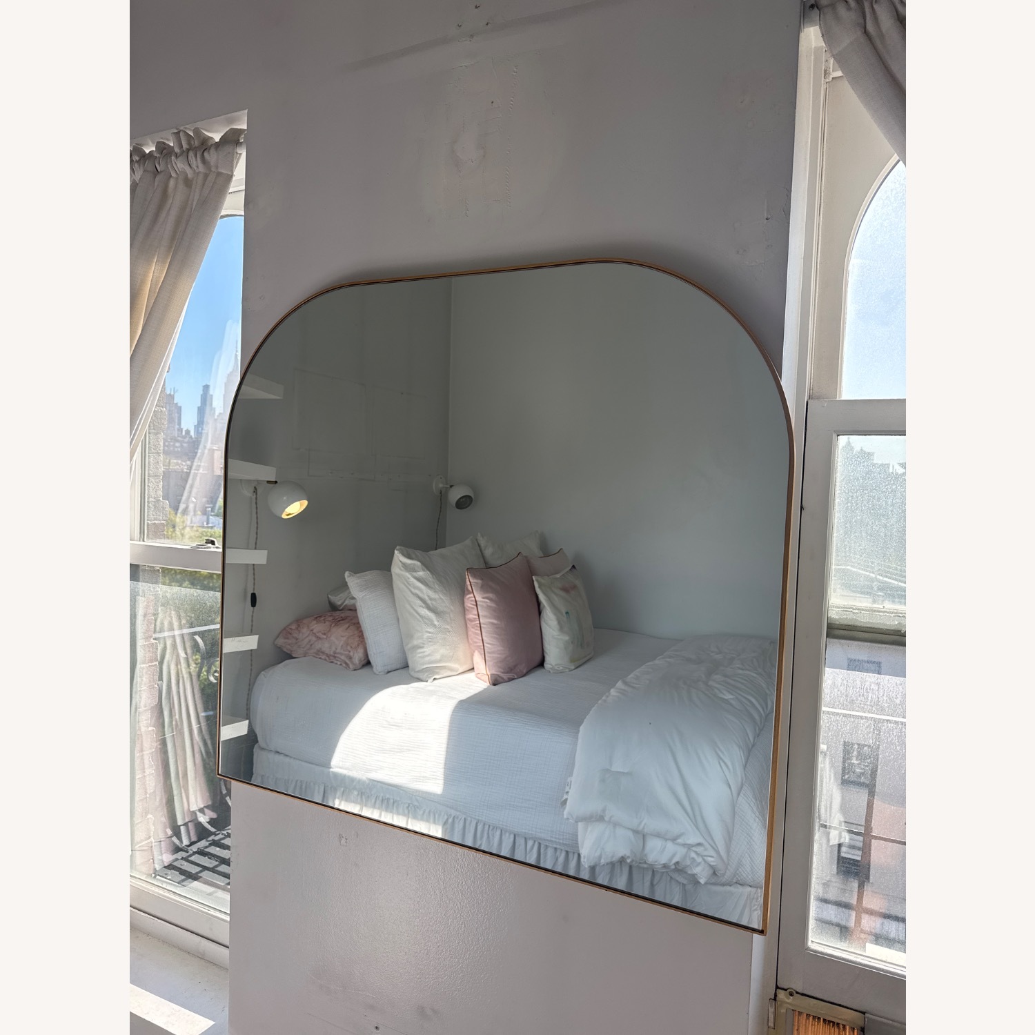 CB2 Infinity Brass Mantel Wall Mirror - image-1