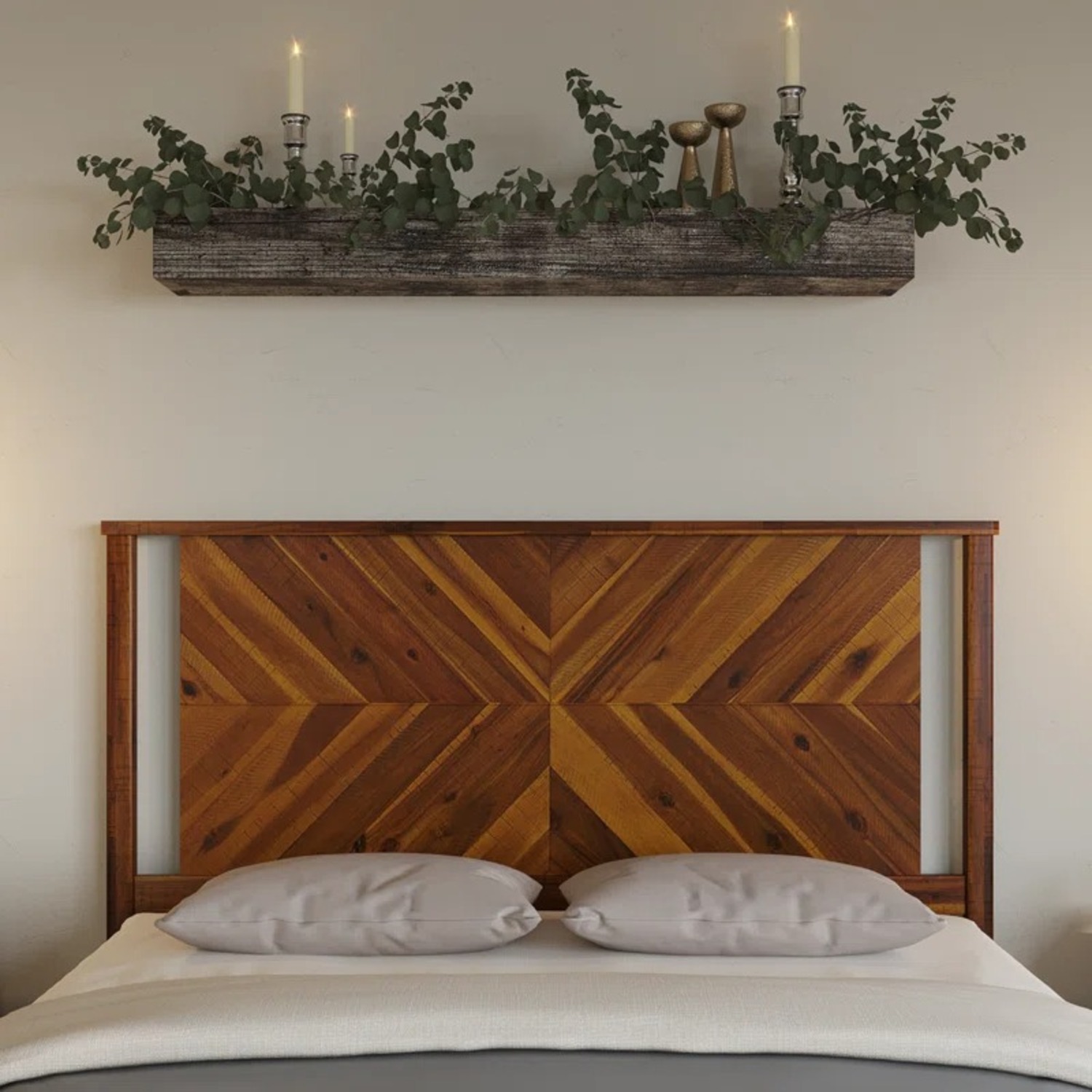 Vivian Solid Wood Rustic Headboard - image-2