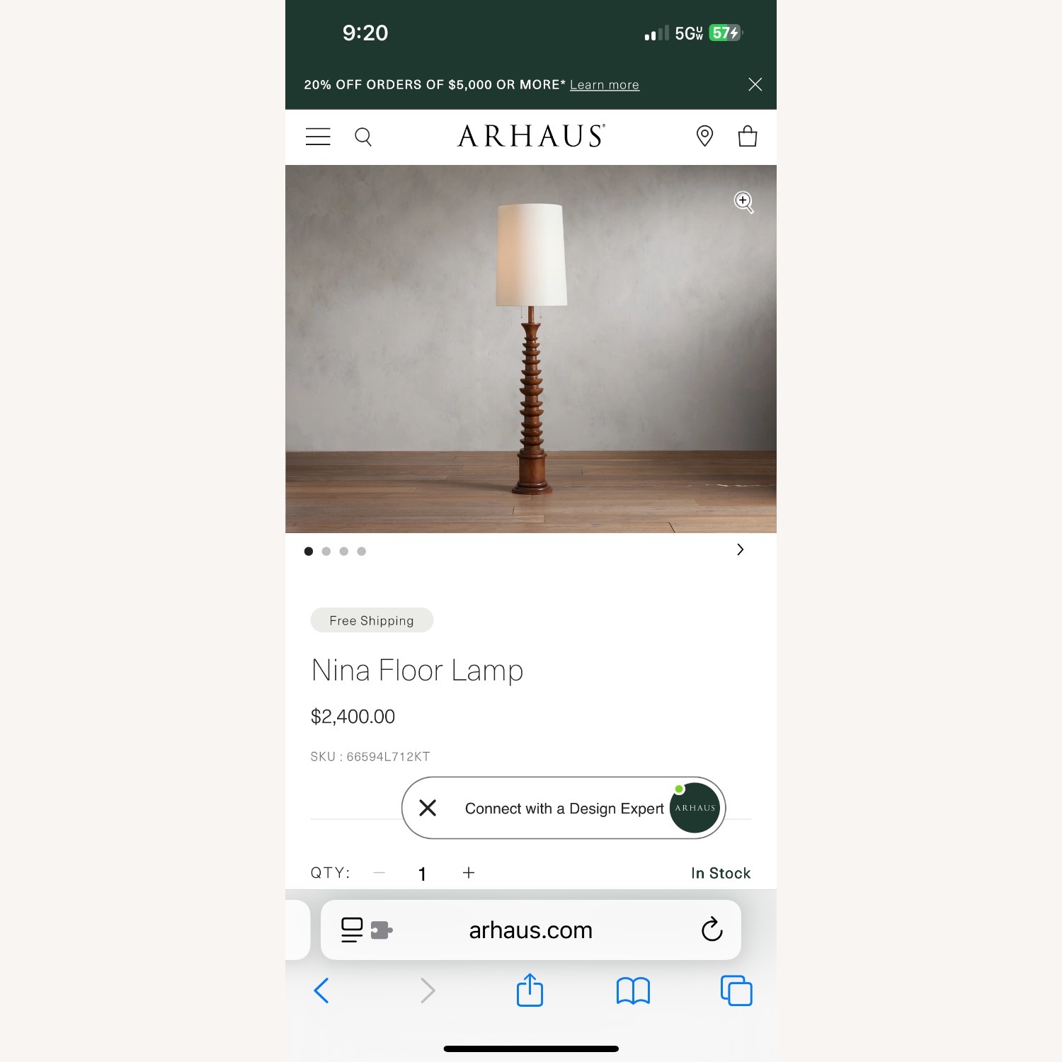 Arhaus Nina Floor Lamp - image-1