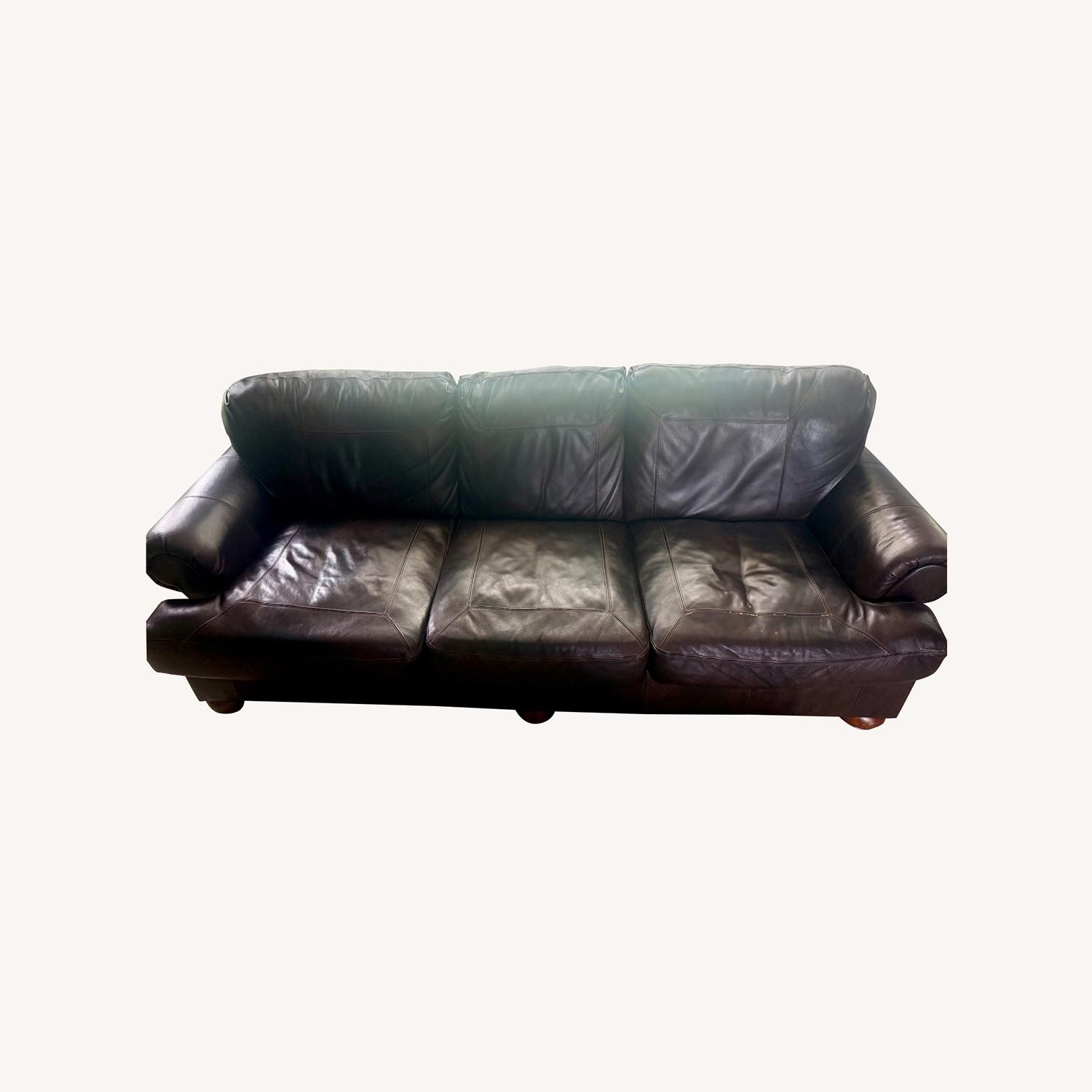 Ashley Furniture Dark Brown Leather Sofa - image-0