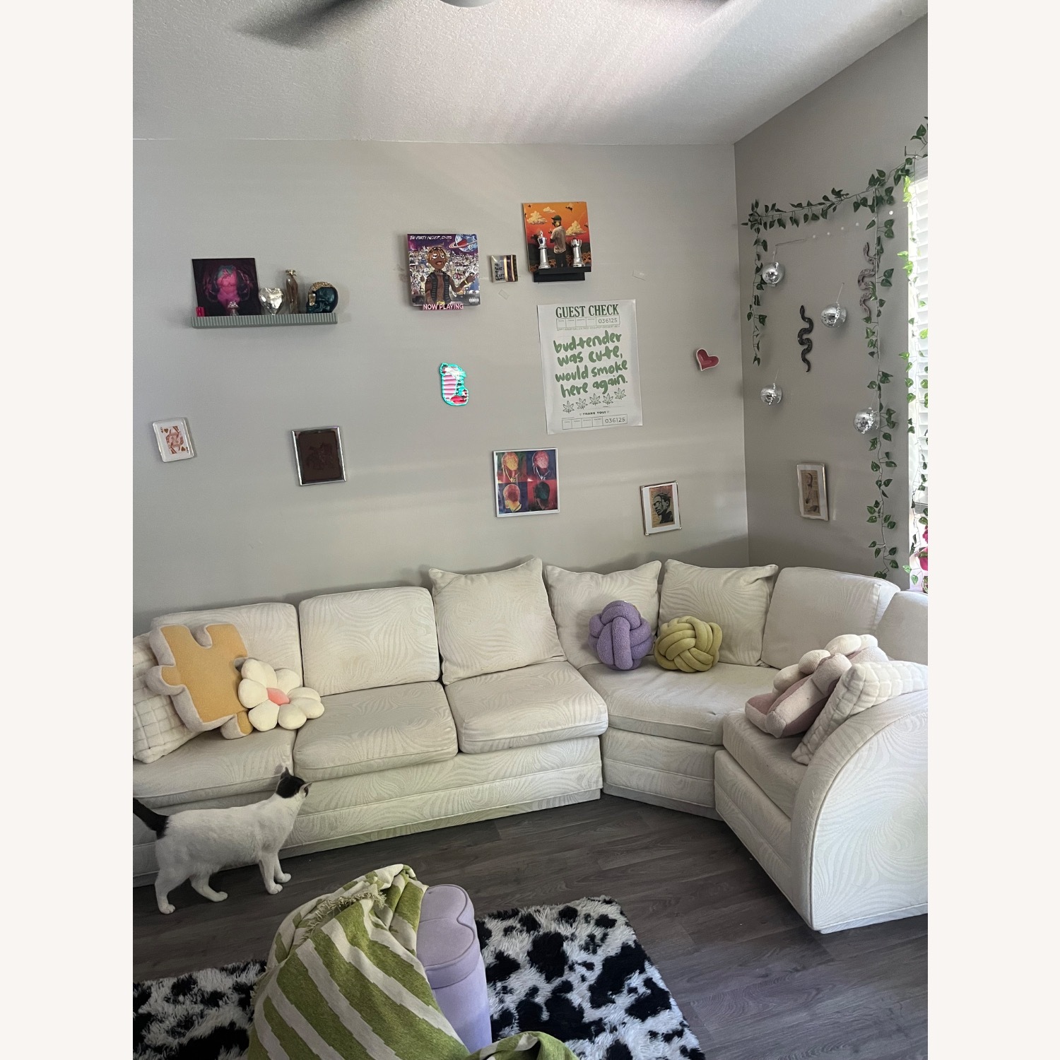 White 3 piece Sectional Sofa - image-2