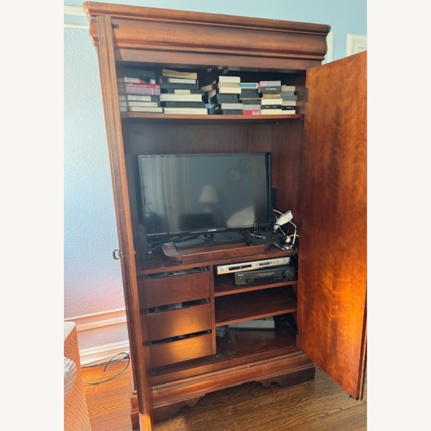Brown Wood Entertainment Hutch - image-2