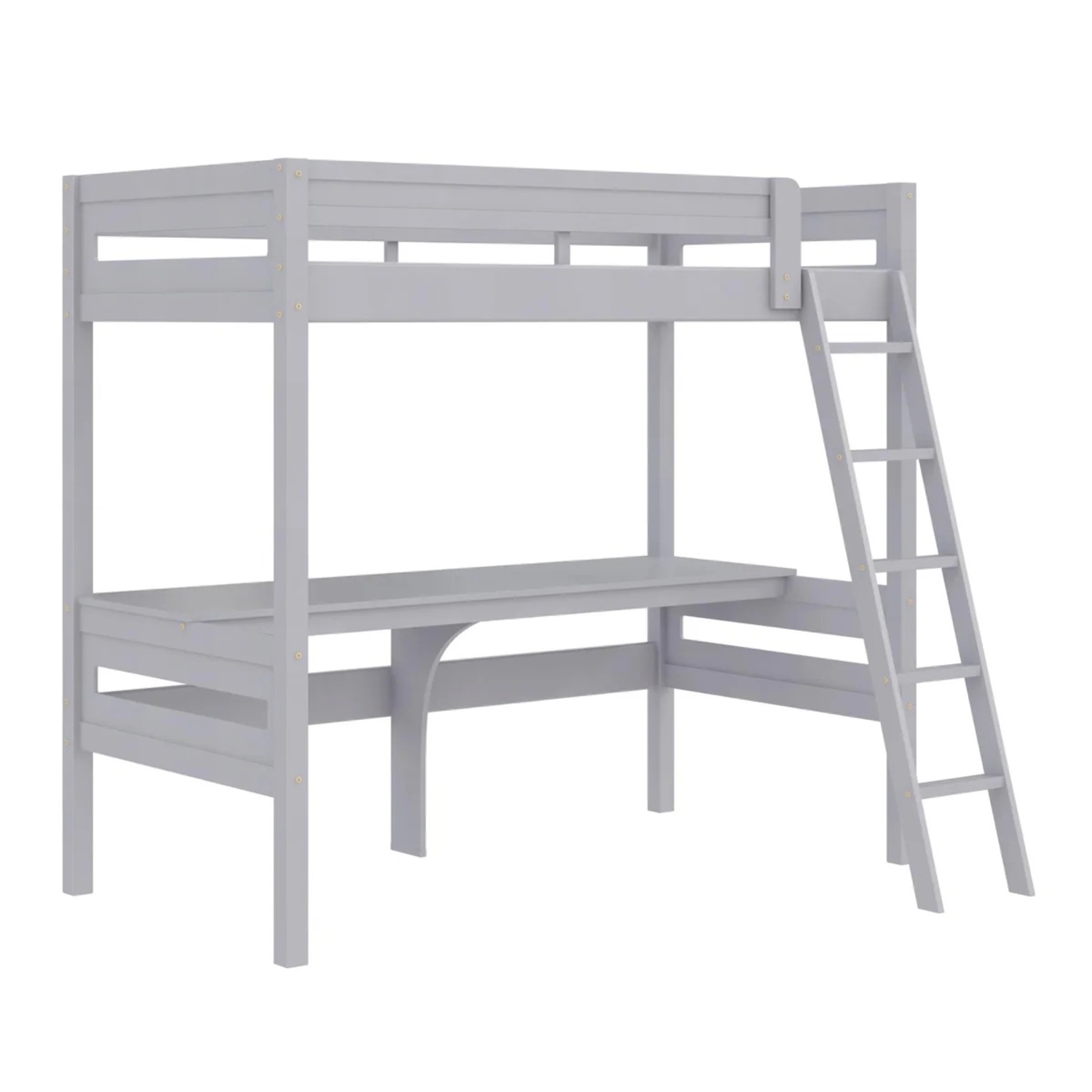 Loft Bed with Desk and Ladder, Twin, Gray - image-9