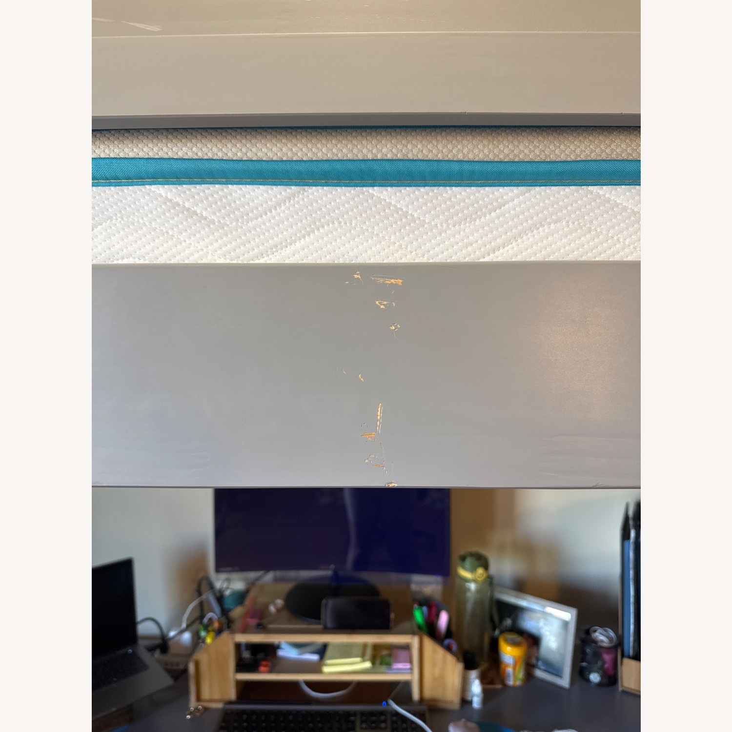 Loft Bed with Desk and Ladder, Twin, Gray - image-4