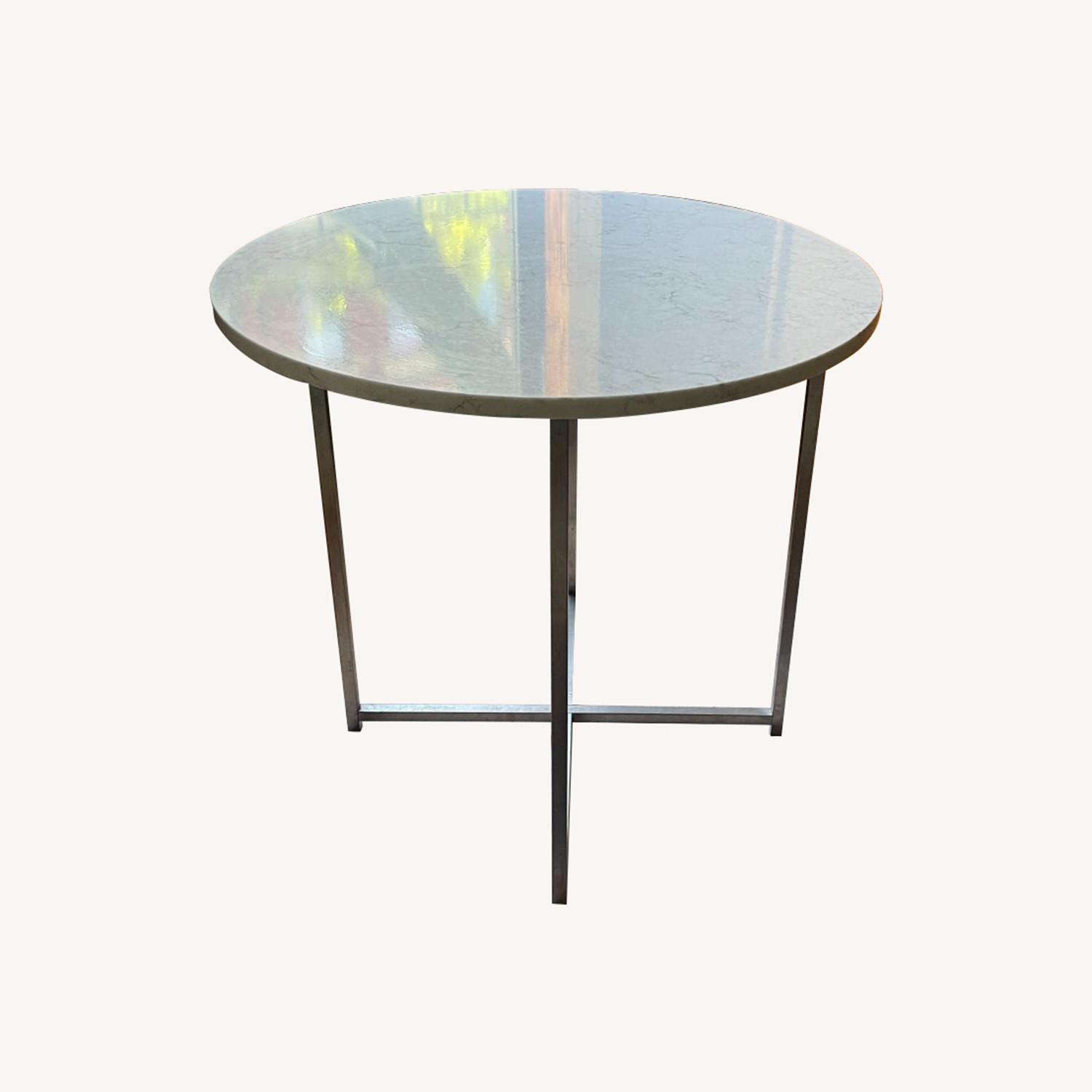 White Quartz Side Table - image-0