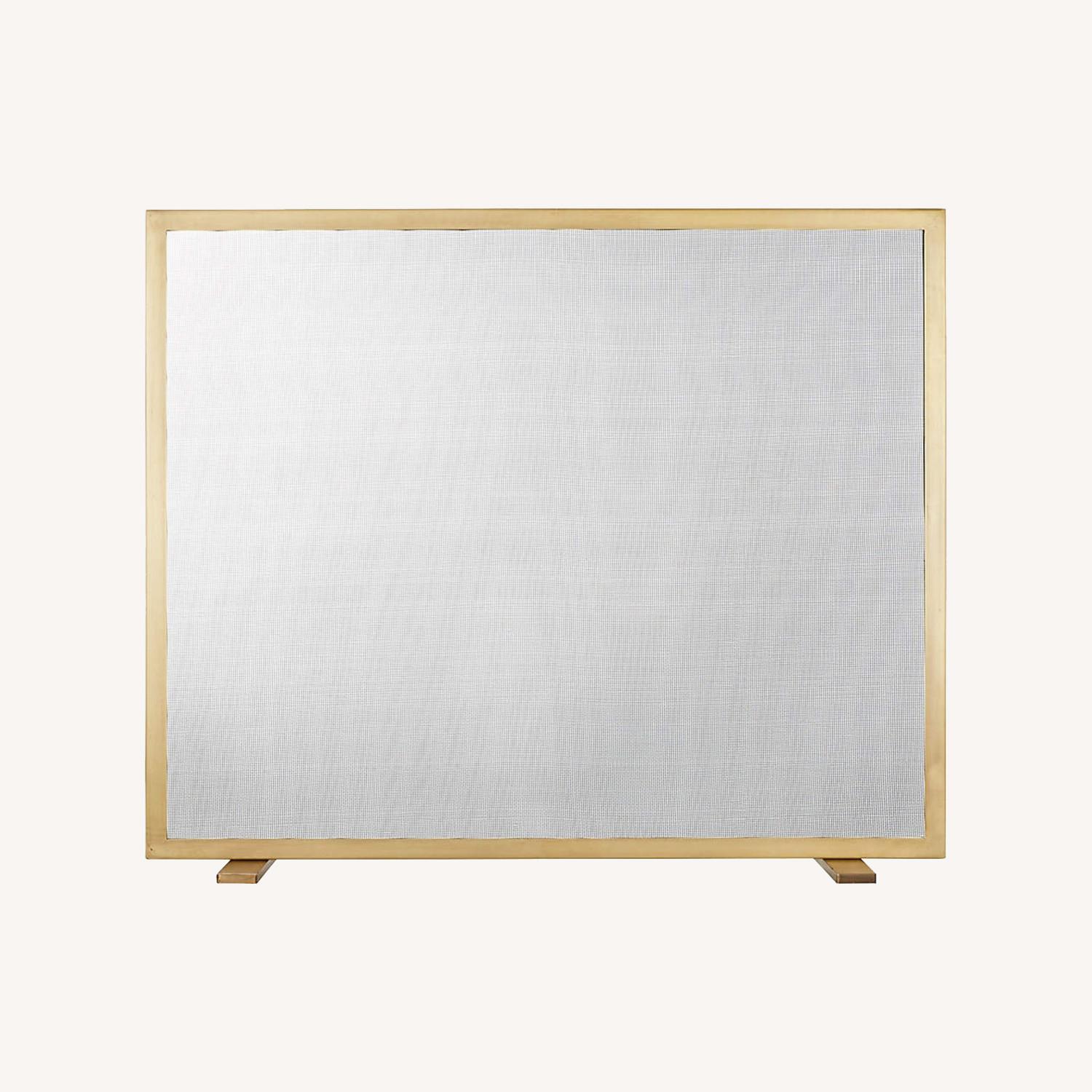 CB2 Antique Brass Fireplace Screen - image-0