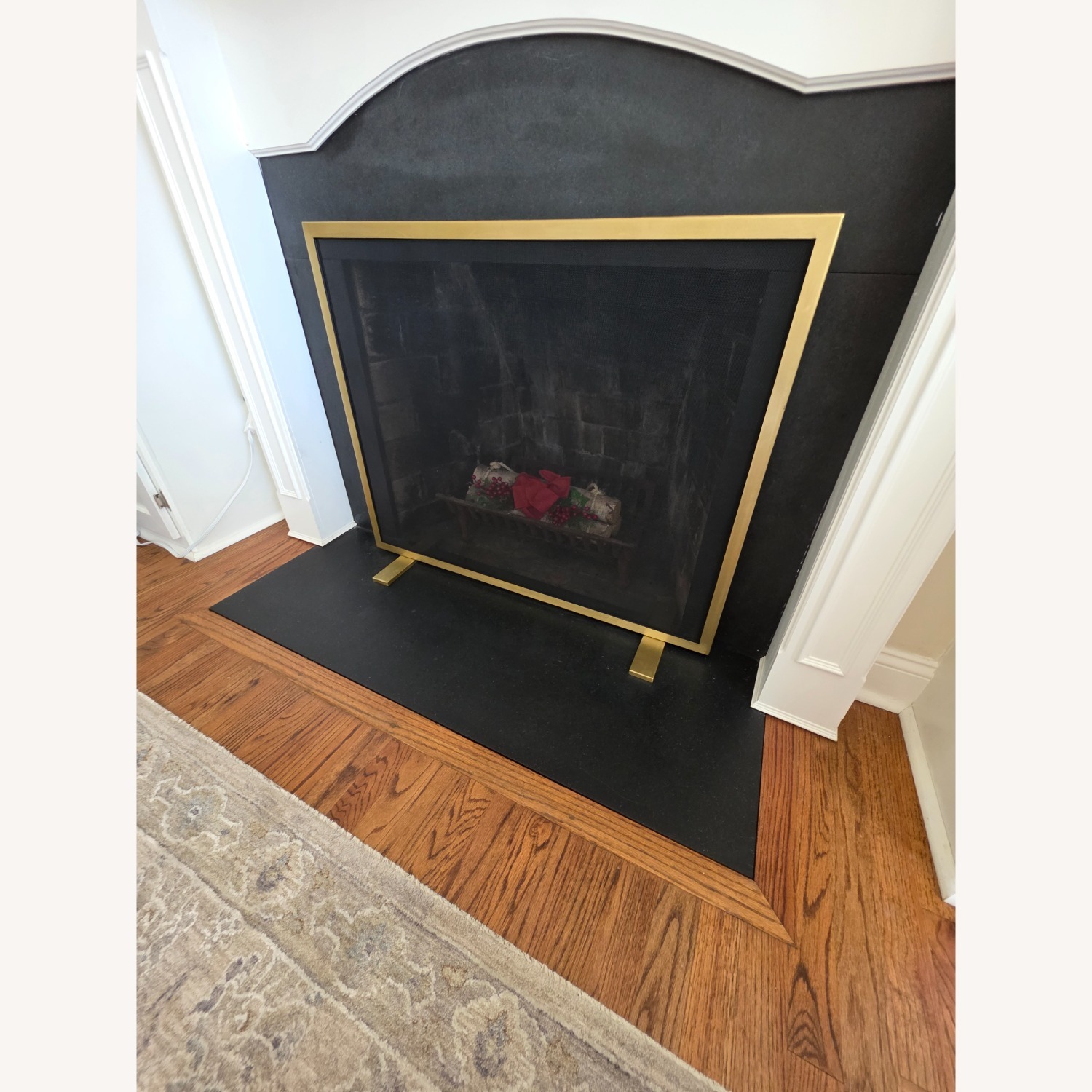 CB2 Antique Brass Fireplace Screen - image-2