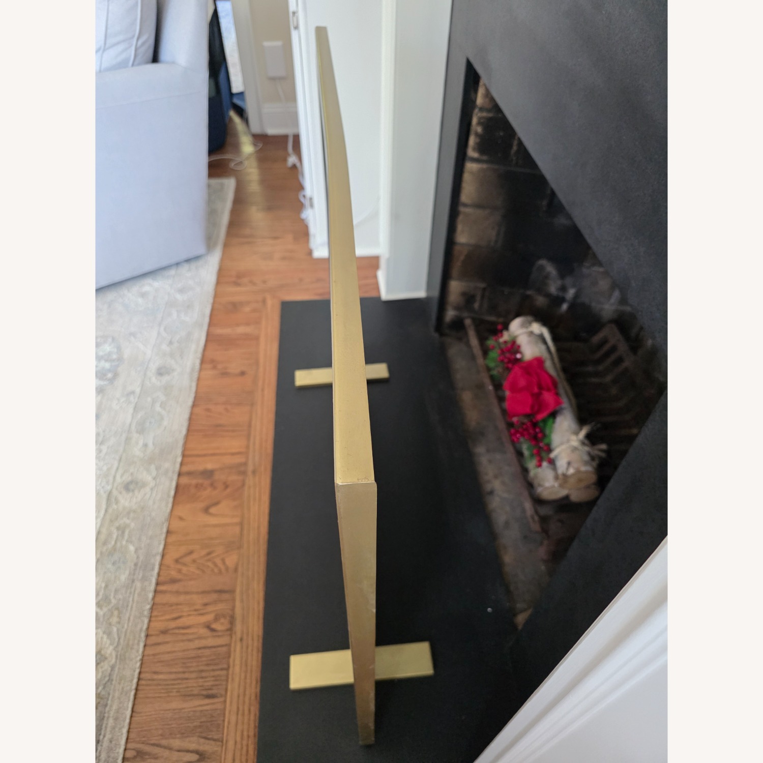 CB2 Antique Brass Fireplace Screen - image-3