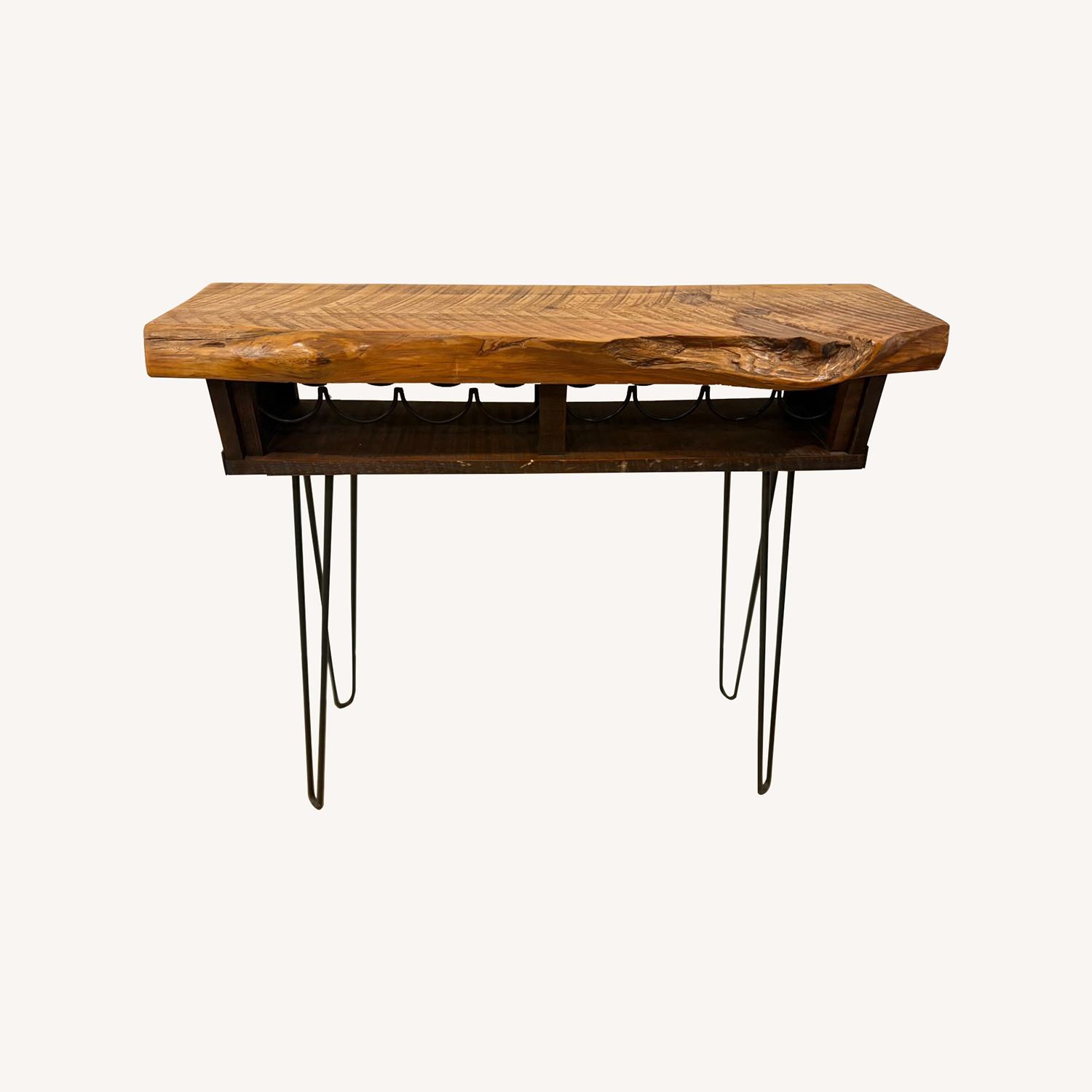 Custom Live Edge Wood Console Table / Wine Storage - image-0