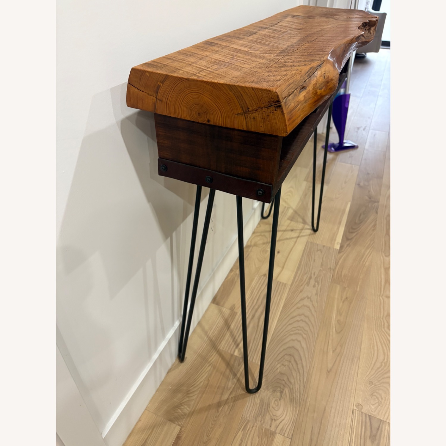 Custom Live Edge Wood Console Table / Wine Storage - image-2