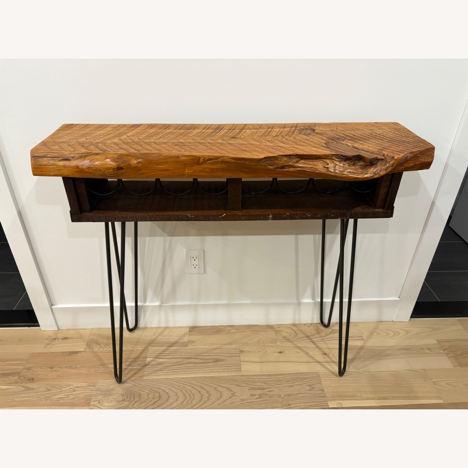 Custom Live Edge Wood Console Table / Wine Storage - image-6