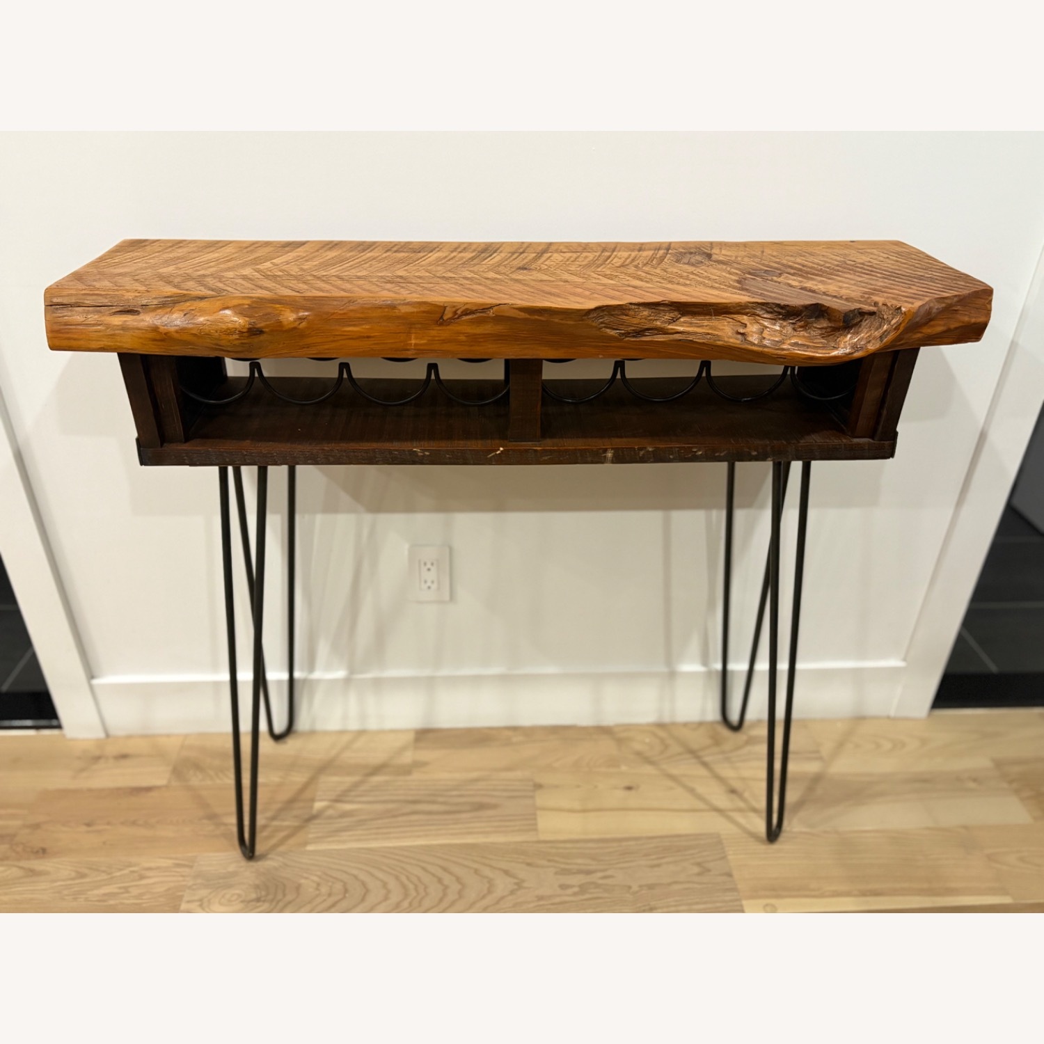 Custom Live Edge Wood Console Table / Wine Storage - image-8