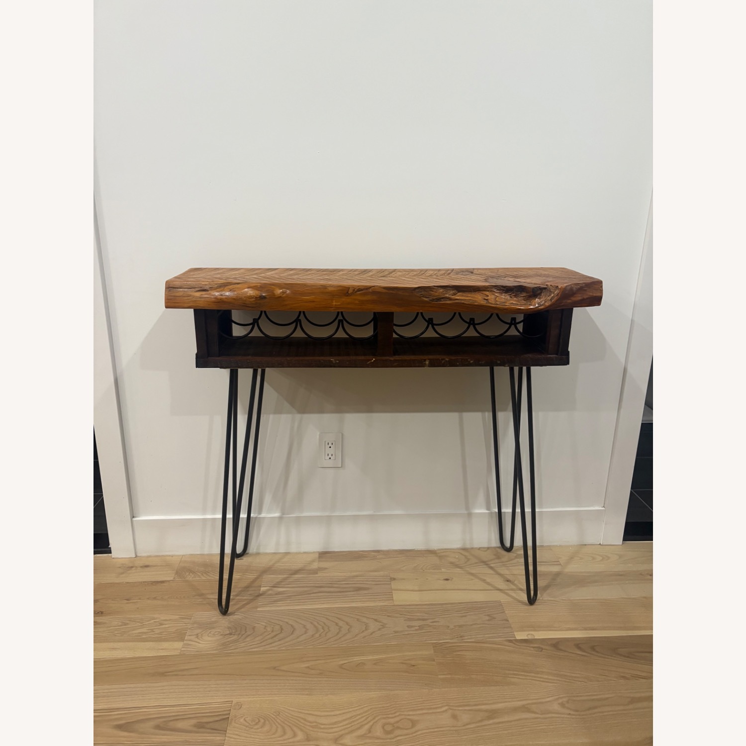 Custom Live Edge Wood Console Table / Wine Storage - image-5