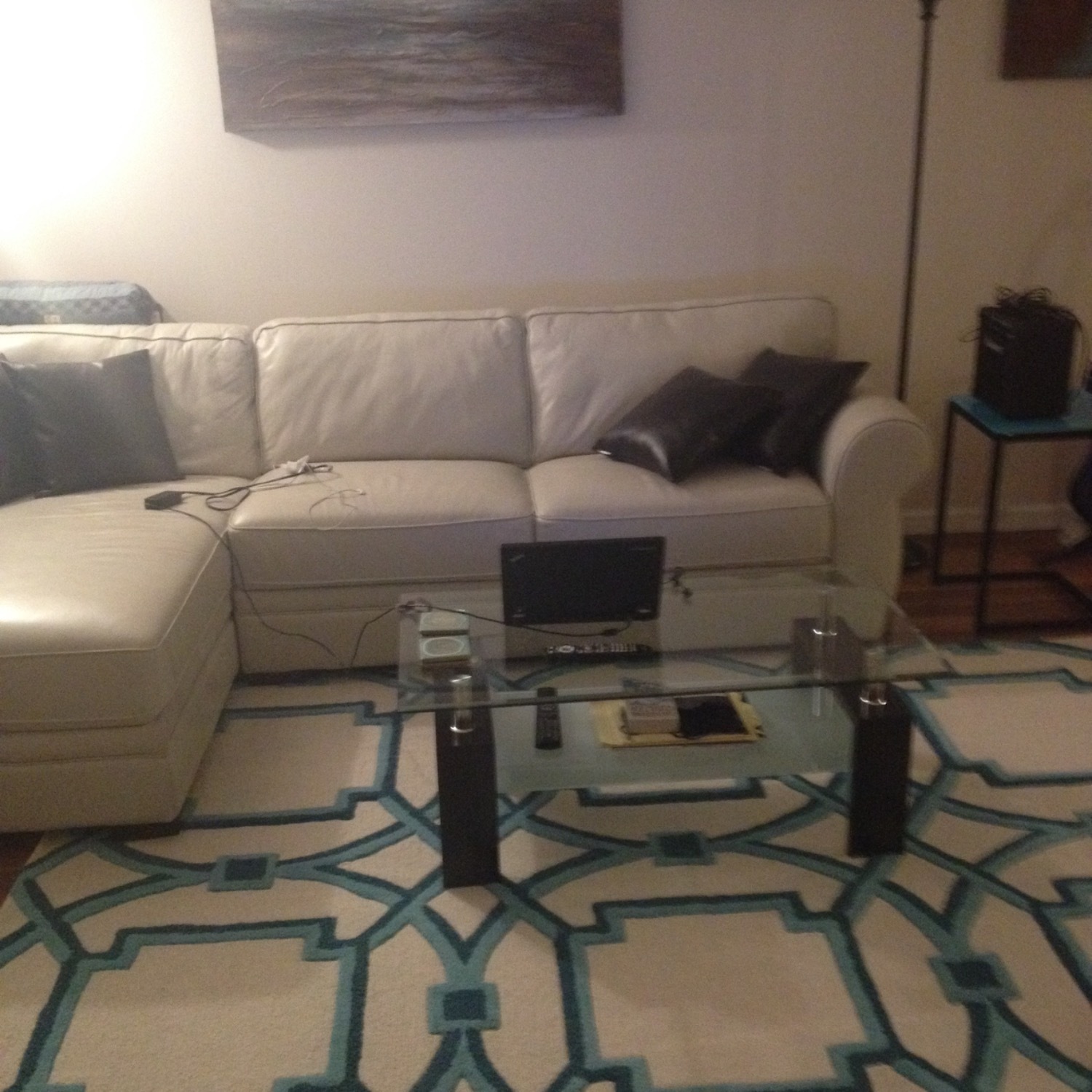 Macy’s Carmine Eggshell Leather Sofa & Chaise - image-2