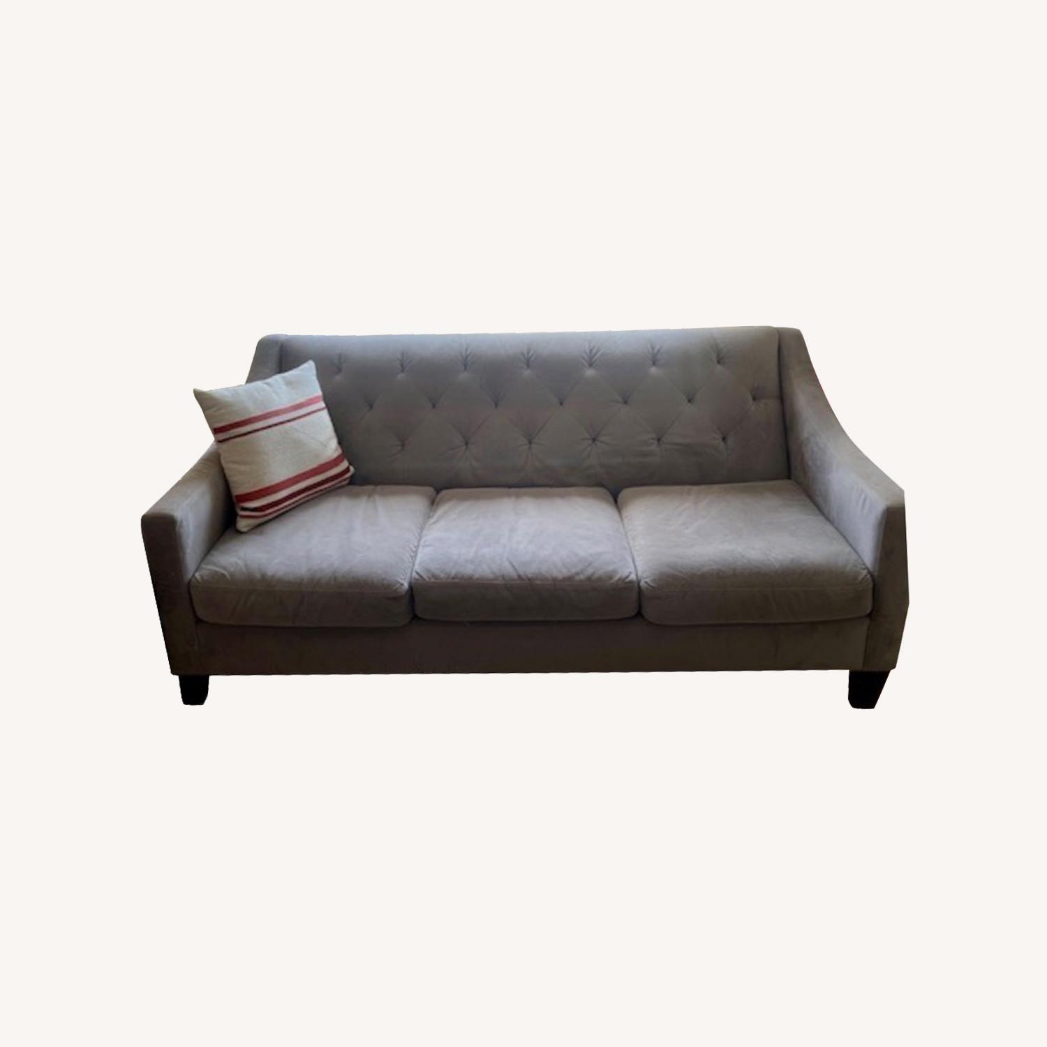 Macy’s Grey Tufted Sofa - image-0