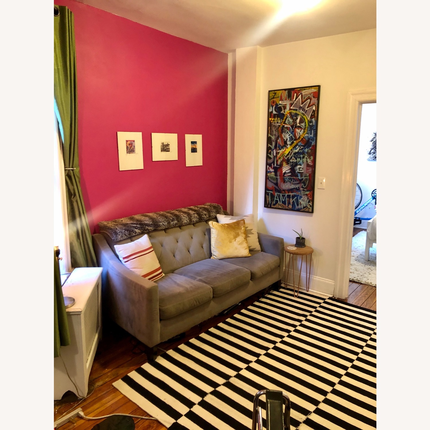 Macy’s Grey Tufted Sofa - image-3