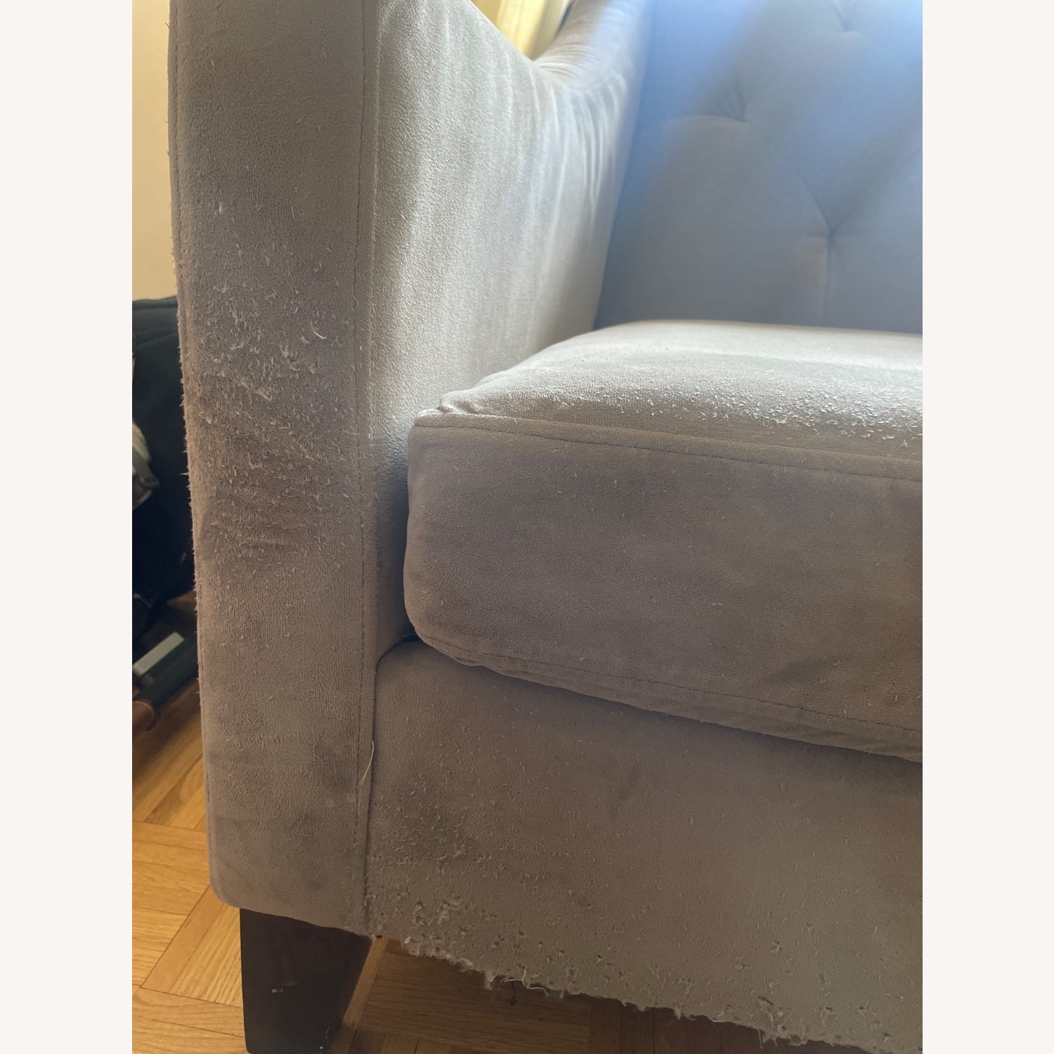 Macy’s Grey Tufted Sofa - image-2