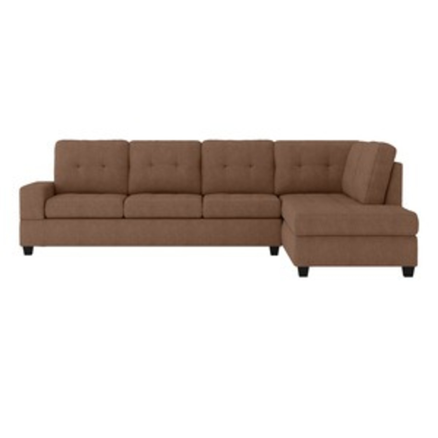 Reversible Sectional Sofa in Chocolate Brown - image-1