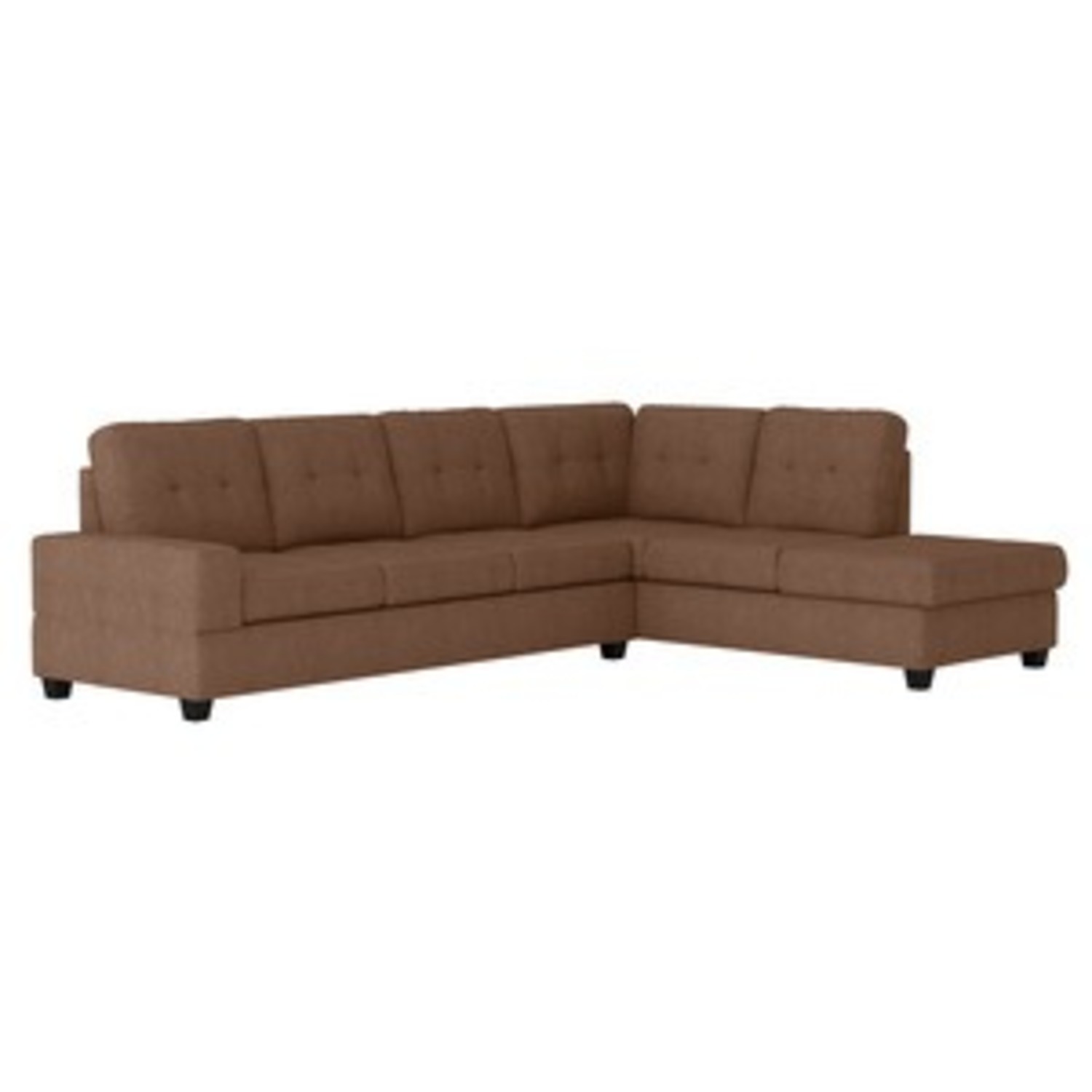 Reversible Sectional Sofa in Chocolate Brown - image-3
