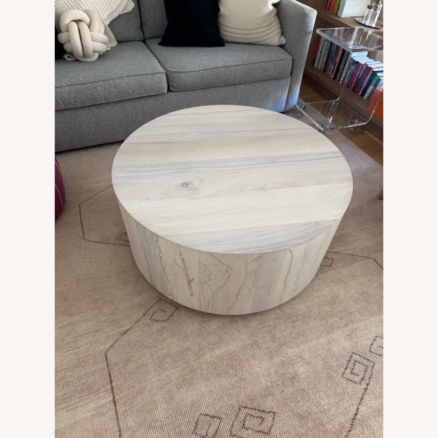 Anthropologie Swirled Drum Reclaimed Coffee Table - image-3