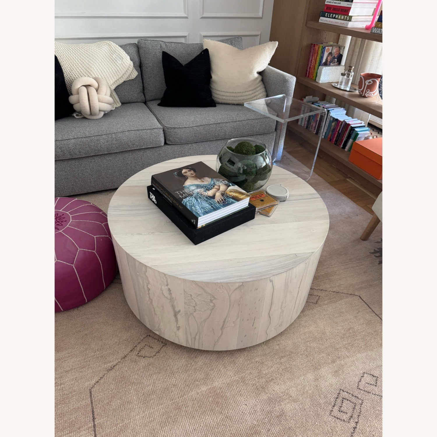 Anthropologie Swirled Drum Reclaimed Coffee Table - image-2