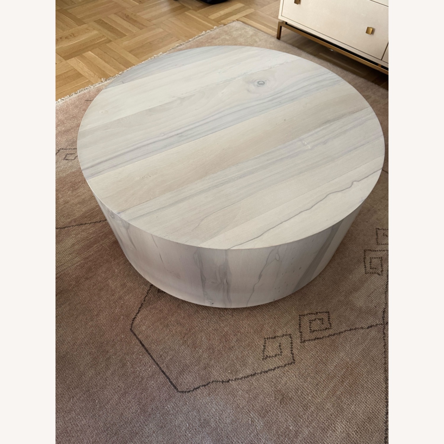 Anthropologie Swirled Drum Reclaimed Coffee Table - image-4