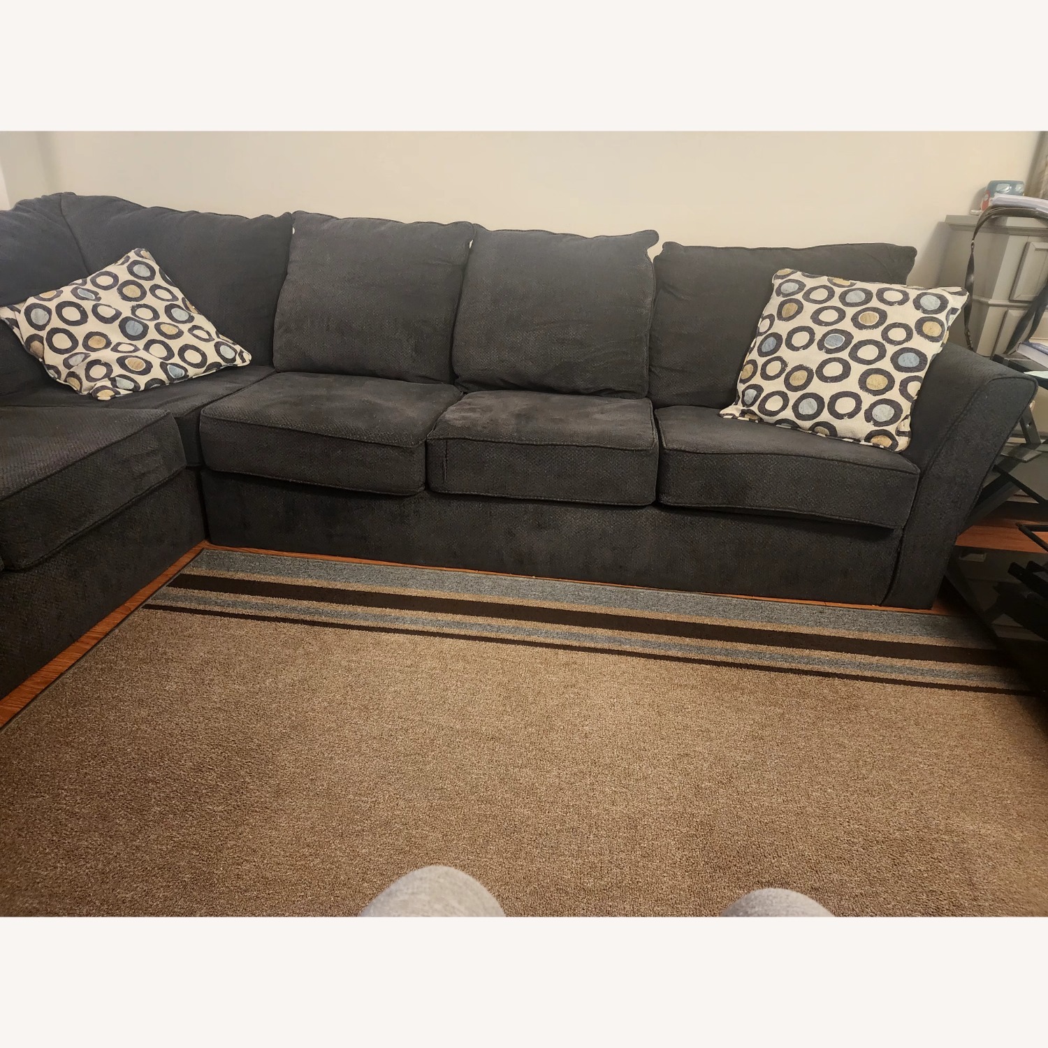 Charcoal L Shaped 2 Piece Sectional - image-4