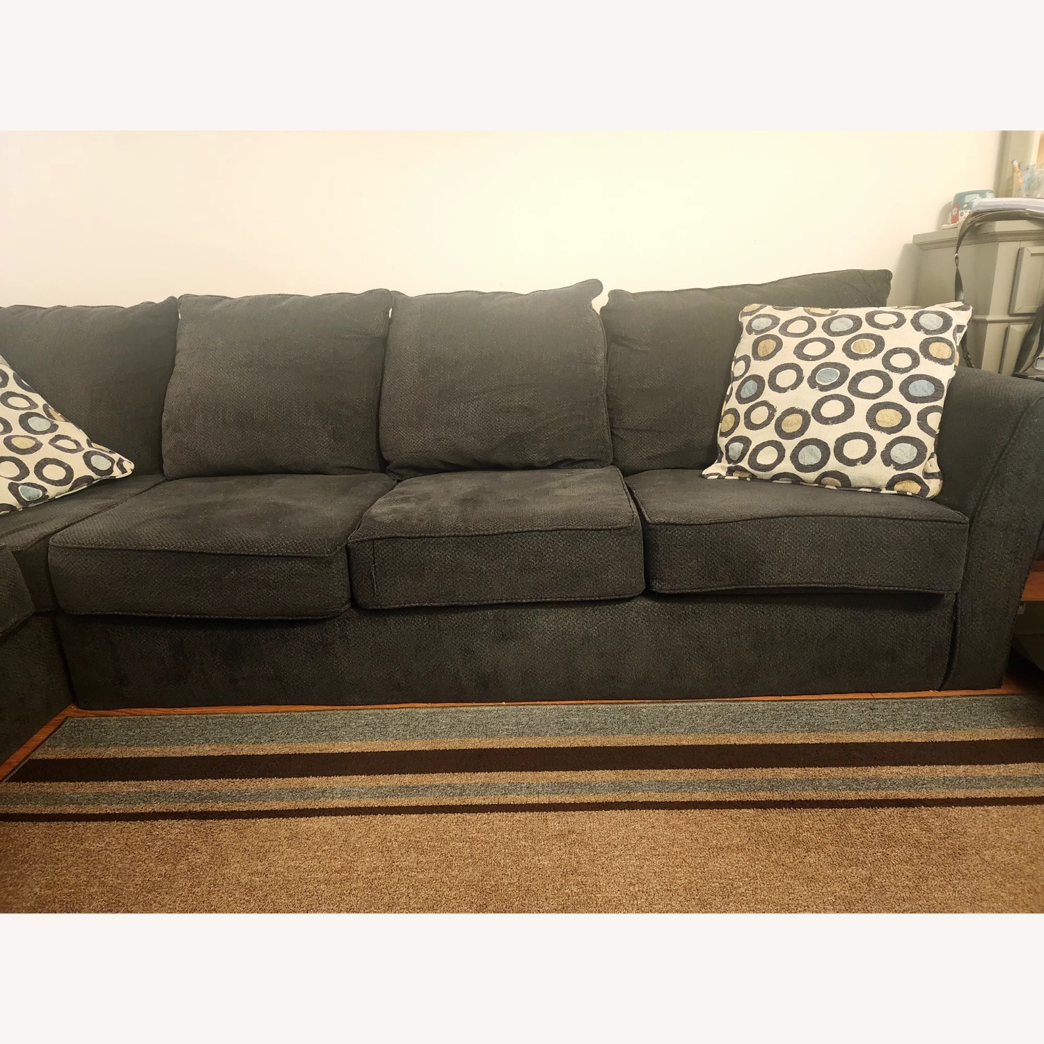 Charcoal L Shaped 2 Piece Sectional - image-1