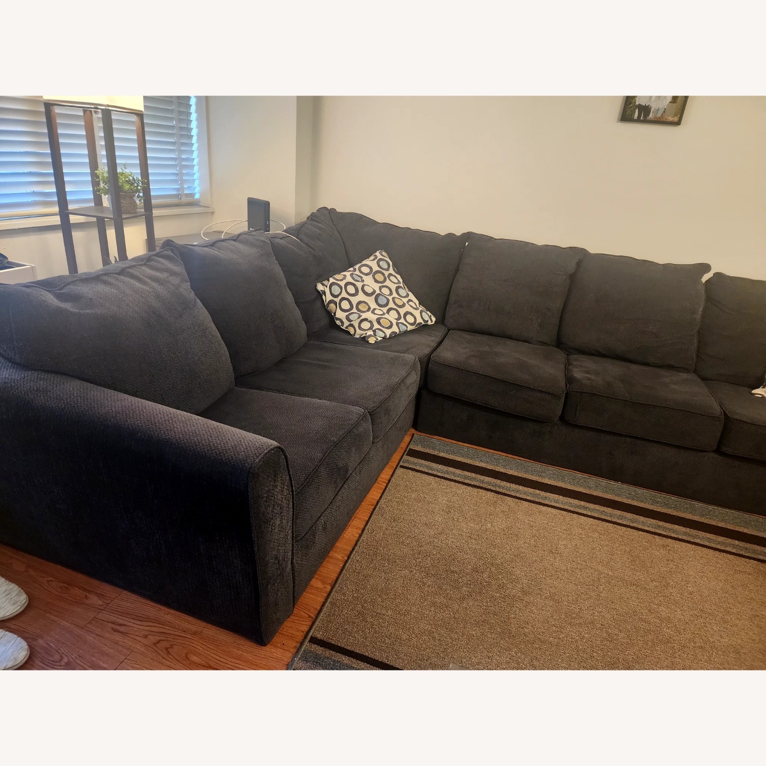 Charcoal L Shaped 2 Piece Sectional - image-6