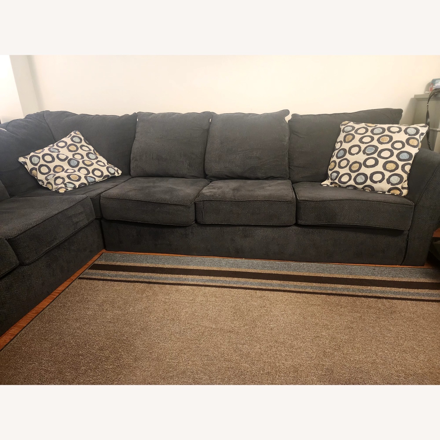 Charcoal L Shaped 2 Piece Sectional - image-7