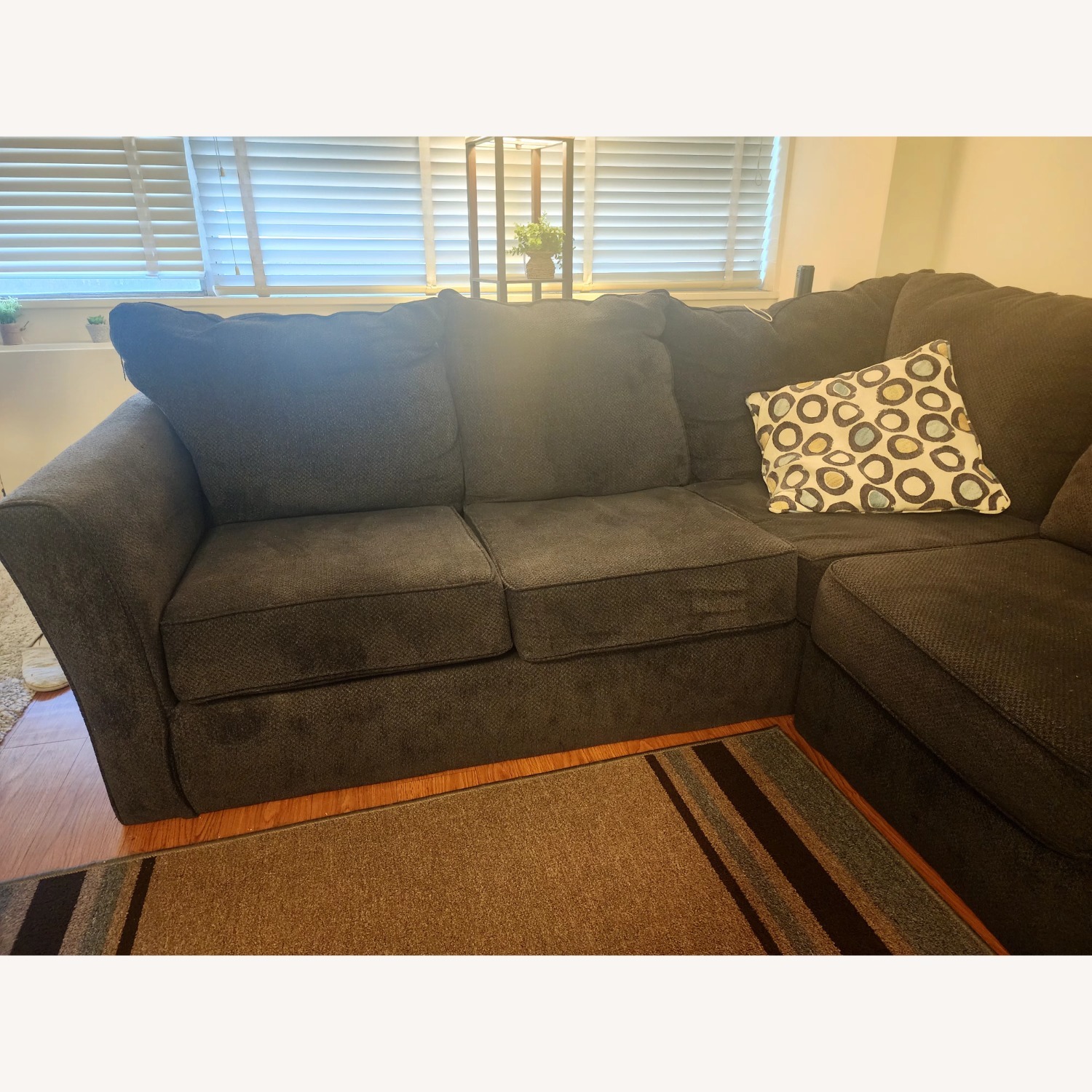Charcoal L Shaped 2 Piece Sectional - image-3