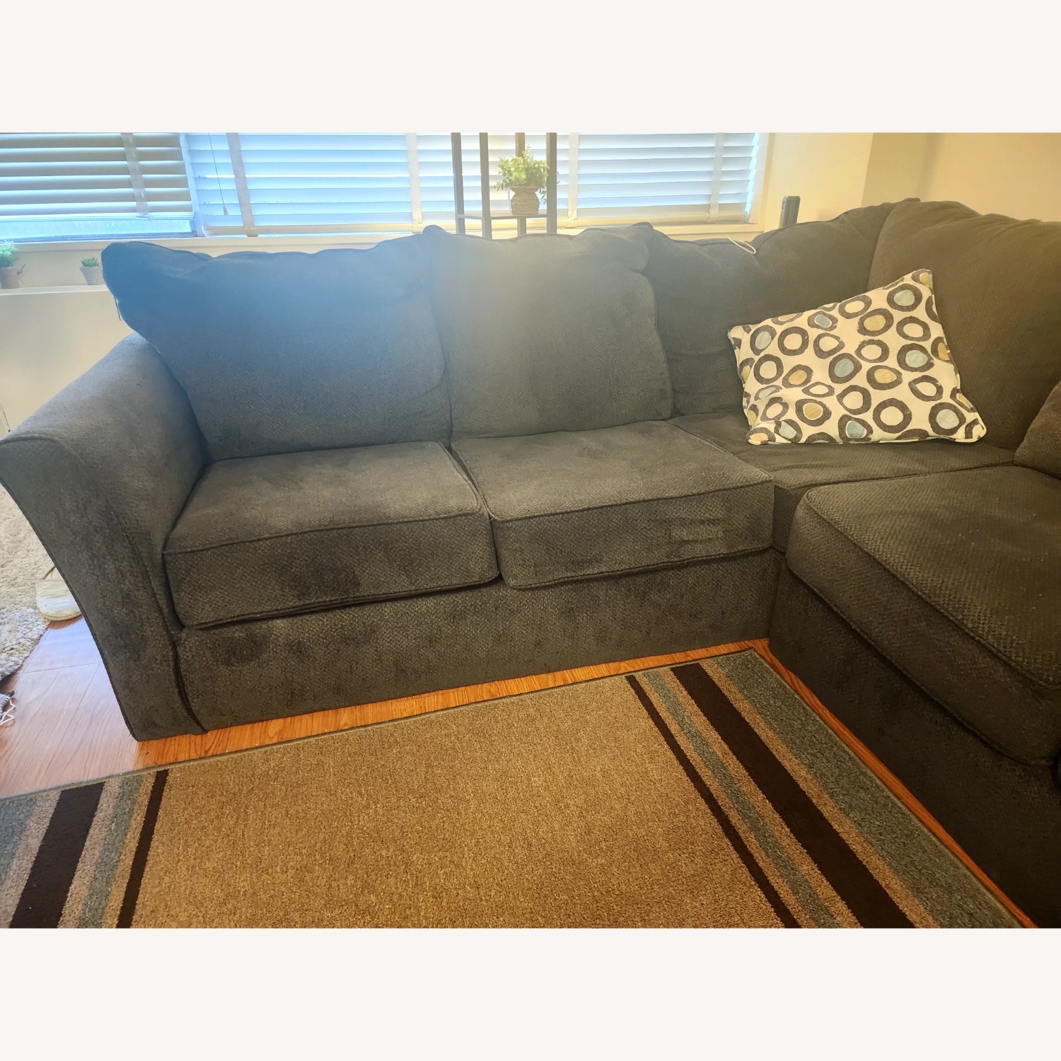 Charcoal L Shaped 2 Piece Sectional - image-2