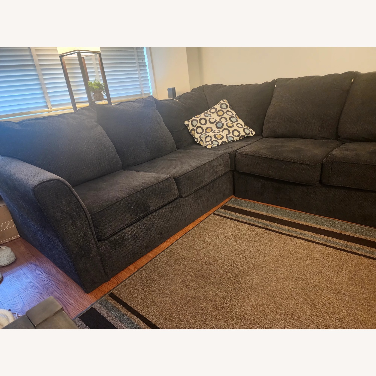 Charcoal L Shaped 2 Piece Sectional - image-5