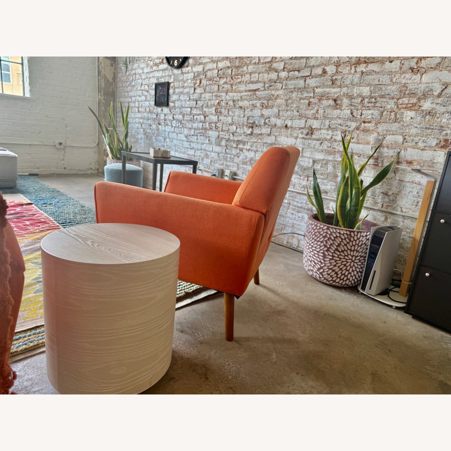 West Elm Drum Side Table, 16.5", White Wood - image-3