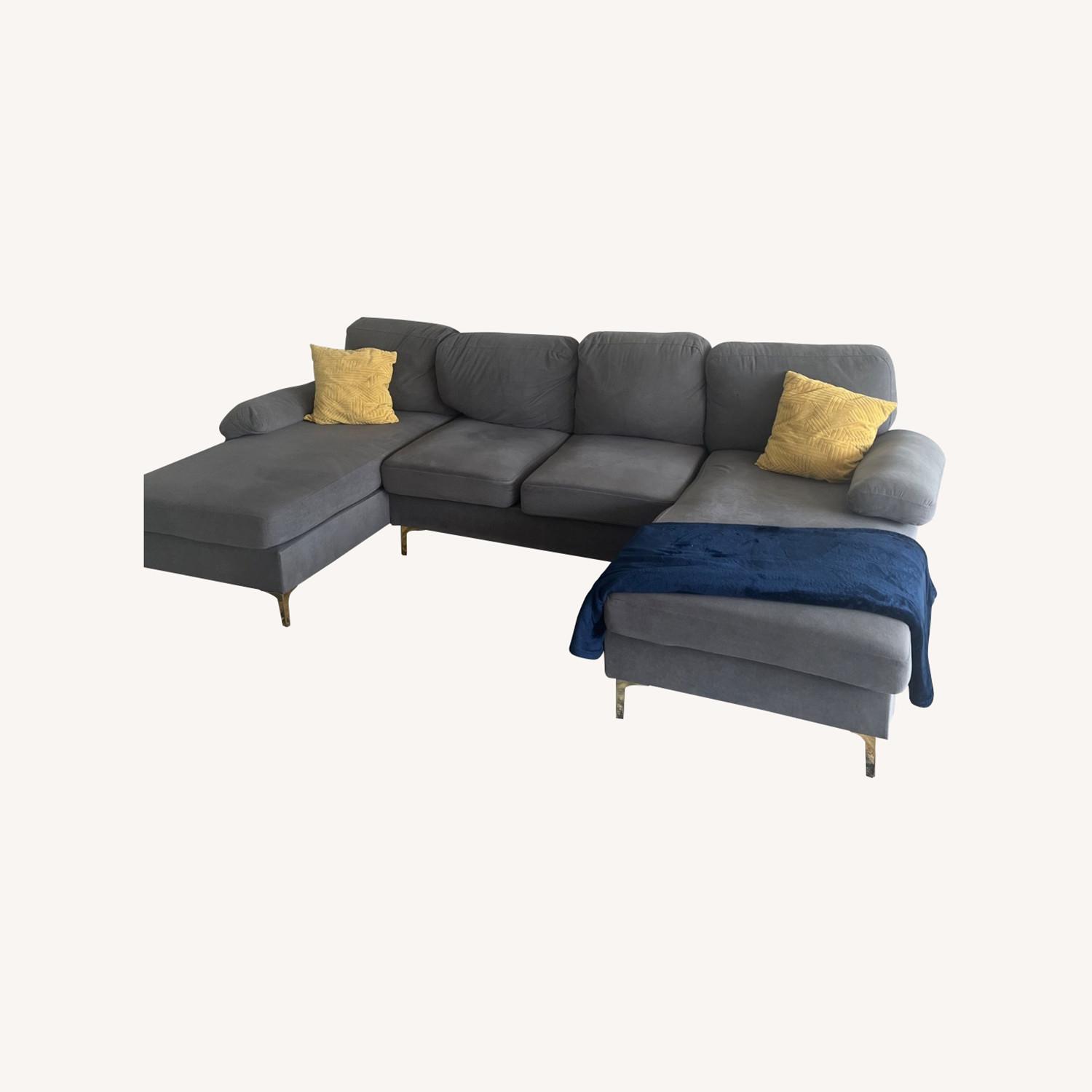 Charcoal Gray Sectional Sofa - image-0
