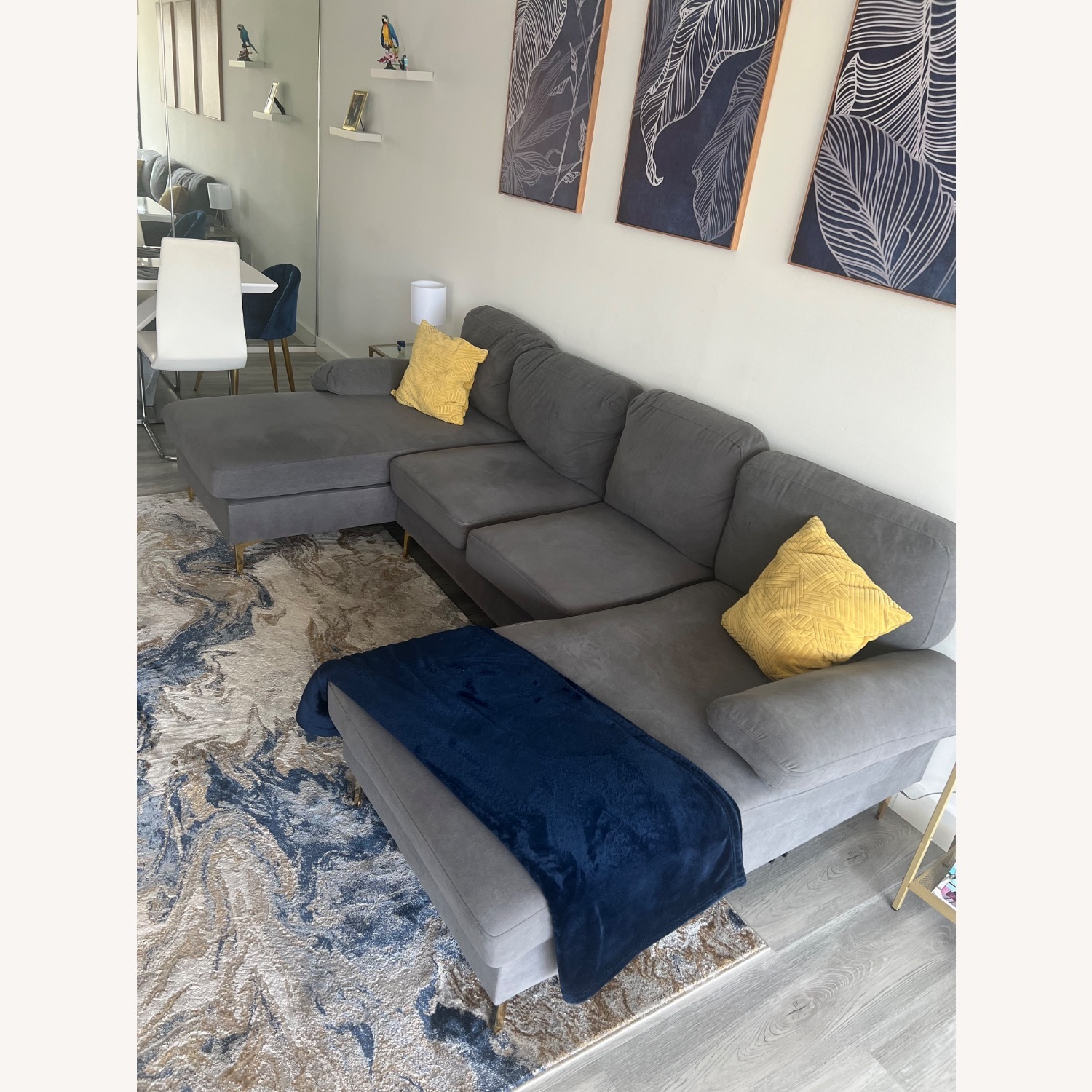 Charcoal Gray Sectional Sofa - image-3